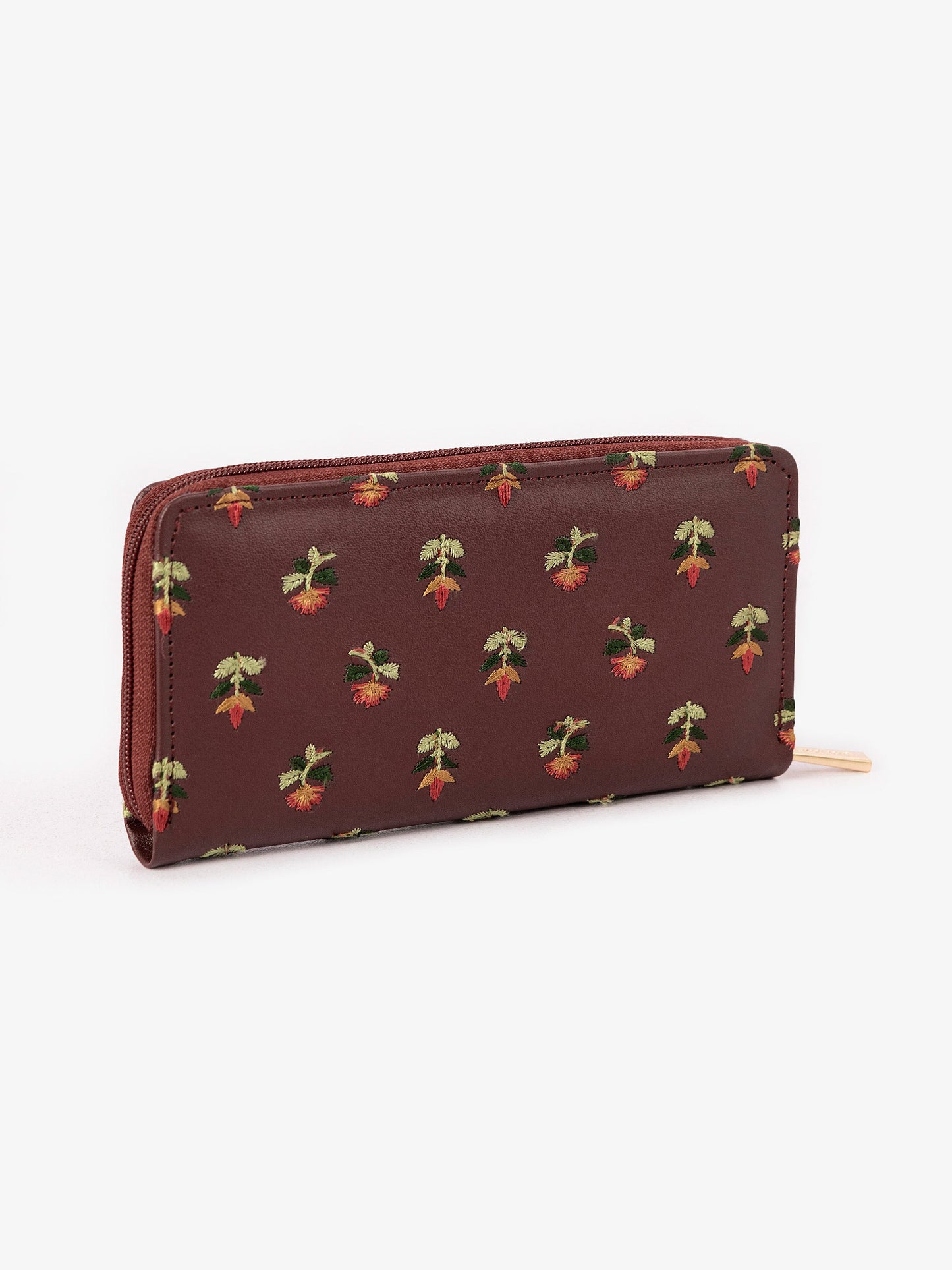 Embroidered Zip Wallet