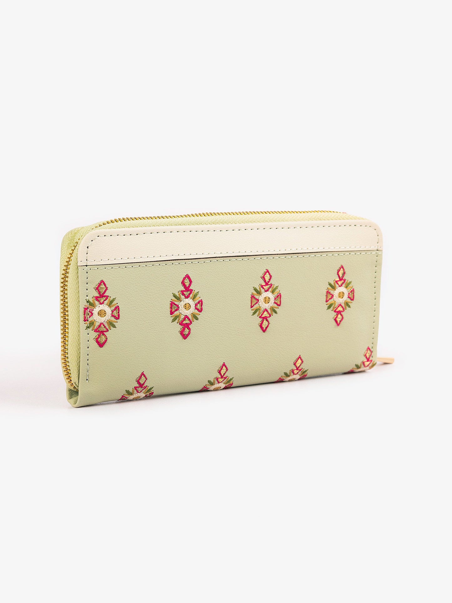 Embroidered Zip Wallet
