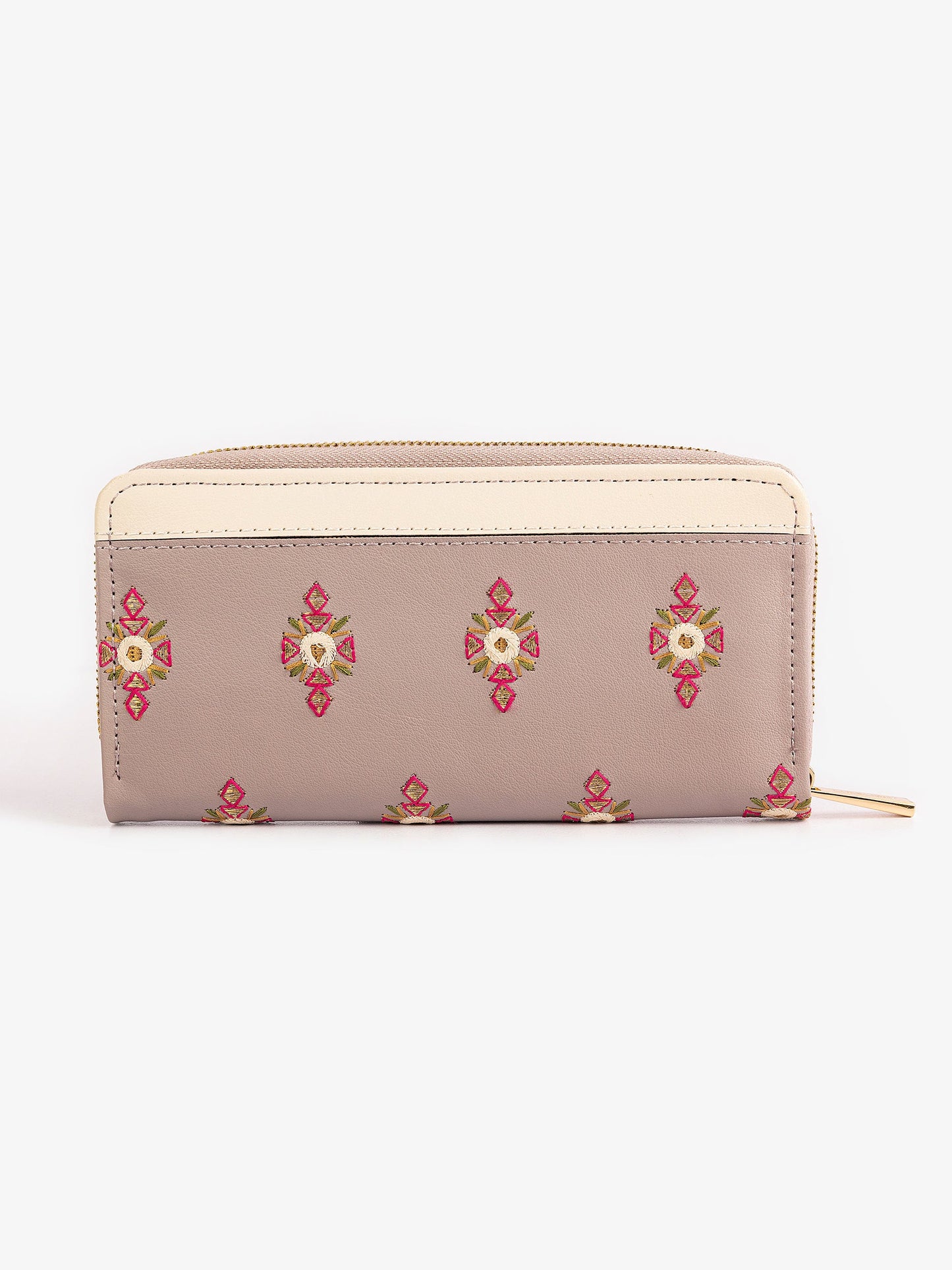 Embroidered Zip Wallet