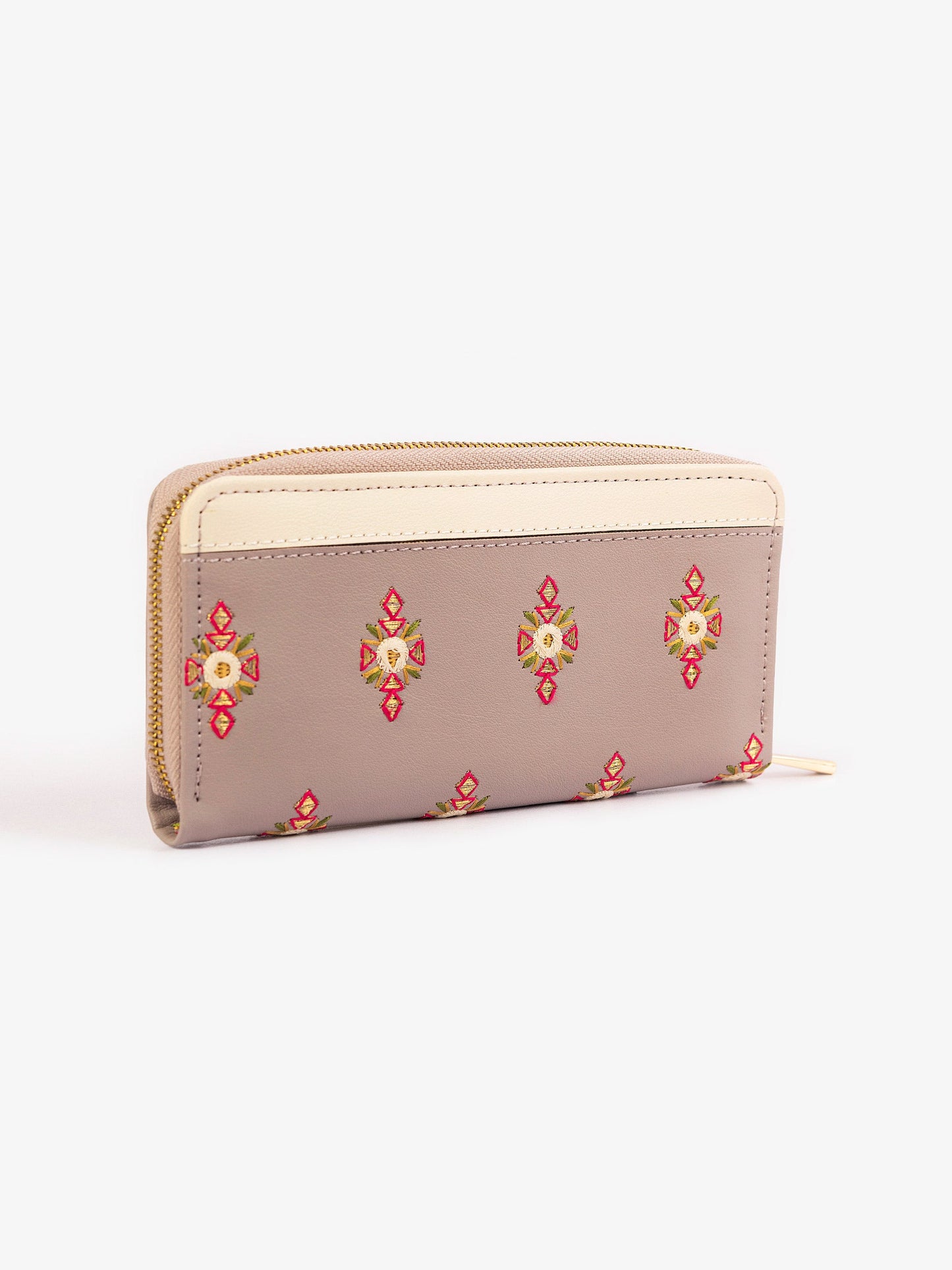 Embroidered Zip Wallet