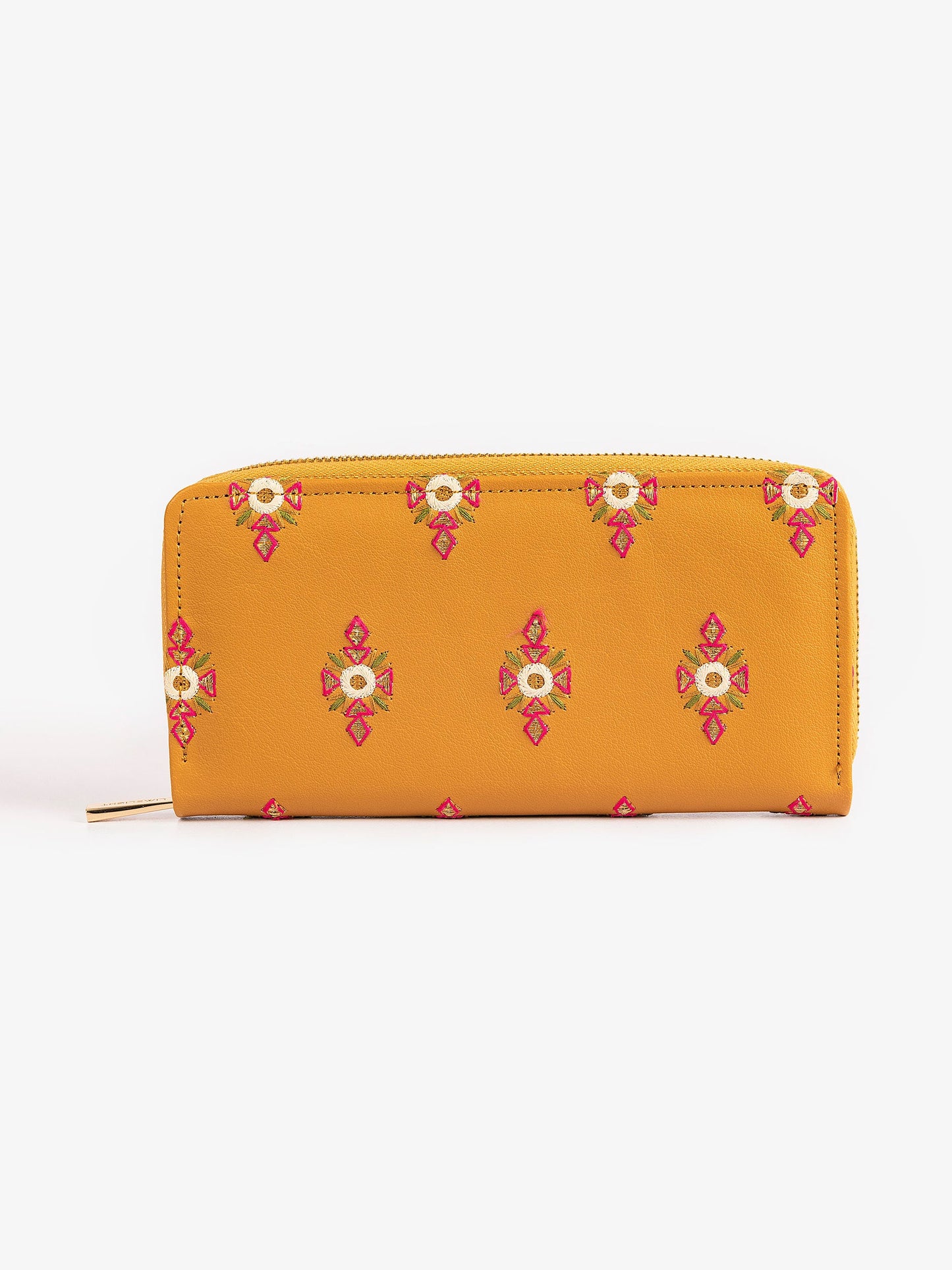 Embroidered Zip Wallet