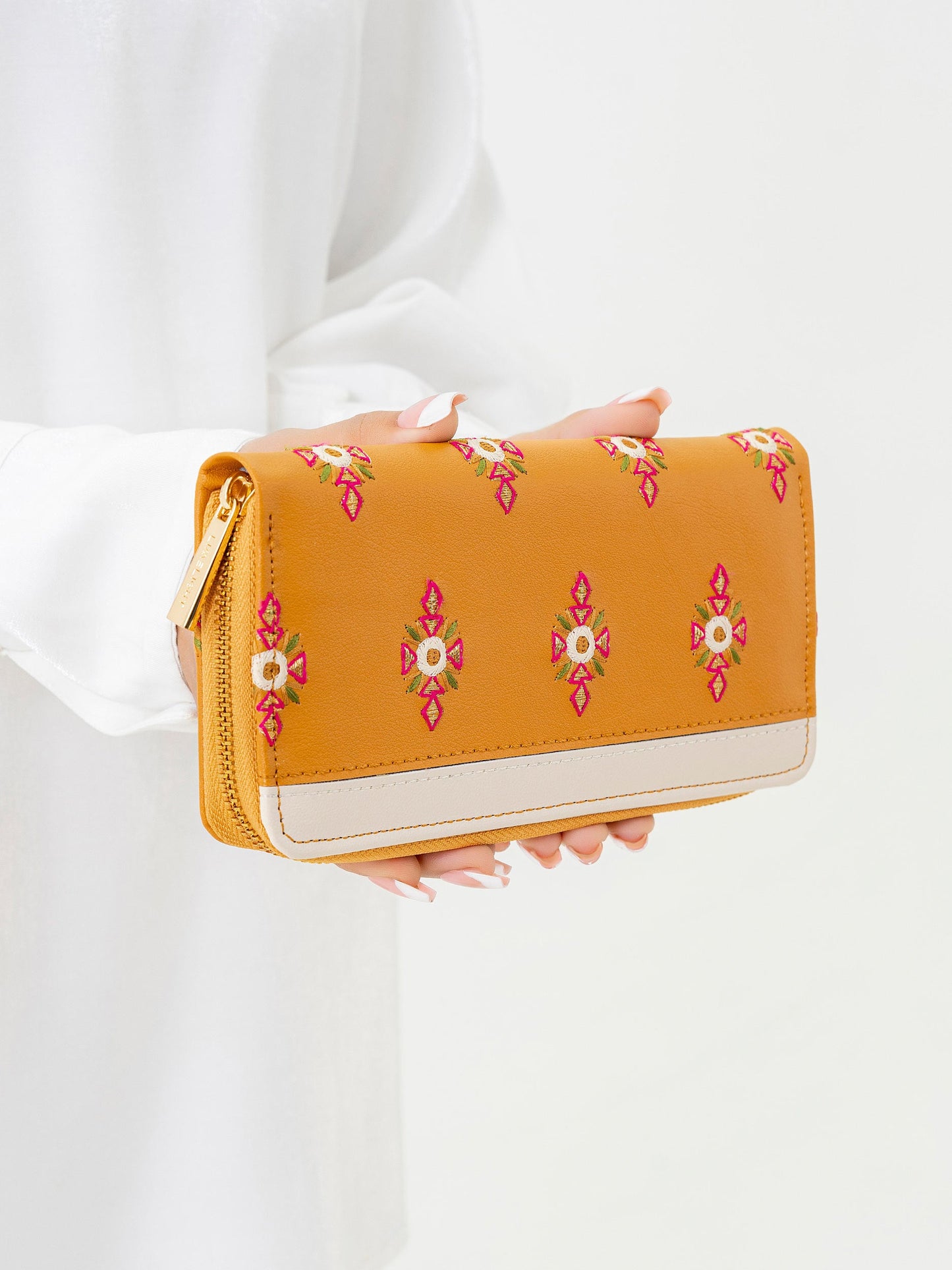 Embroidered Zip Wallet
