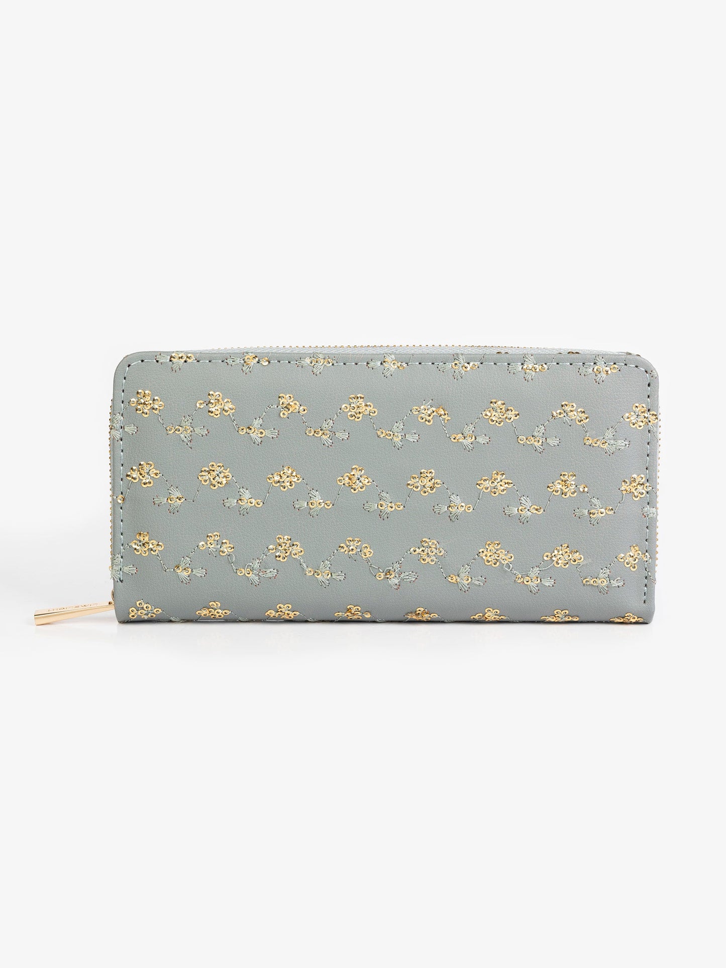 Embroidered Zip Wallet