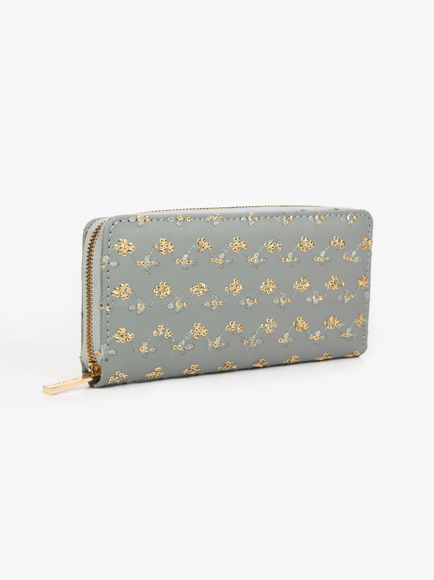 Embroidered Zip Wallet