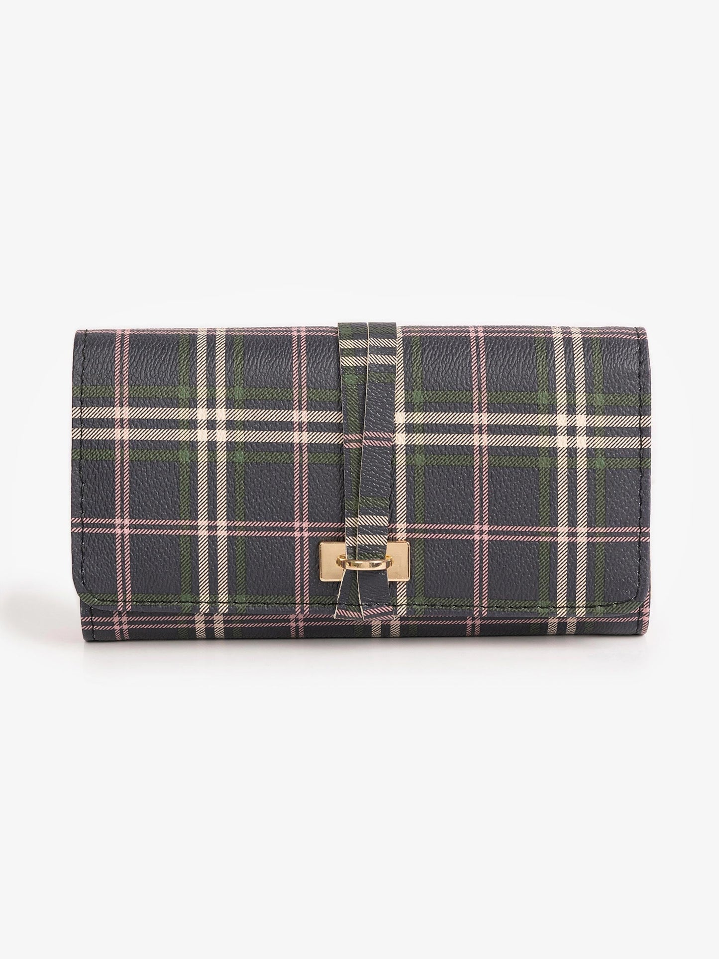 Checkered Print Wallet