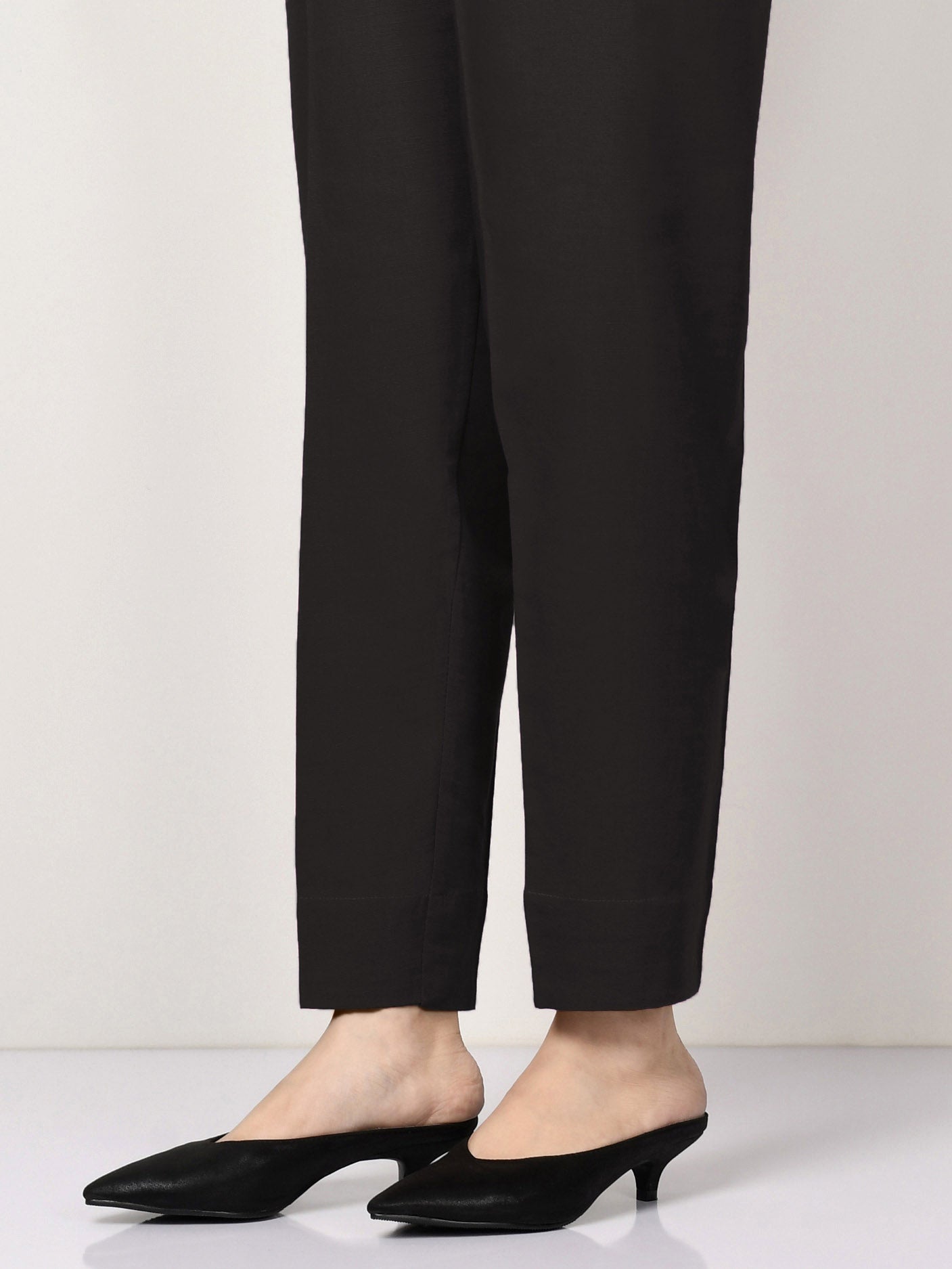 Raw Silk Trouser - Black