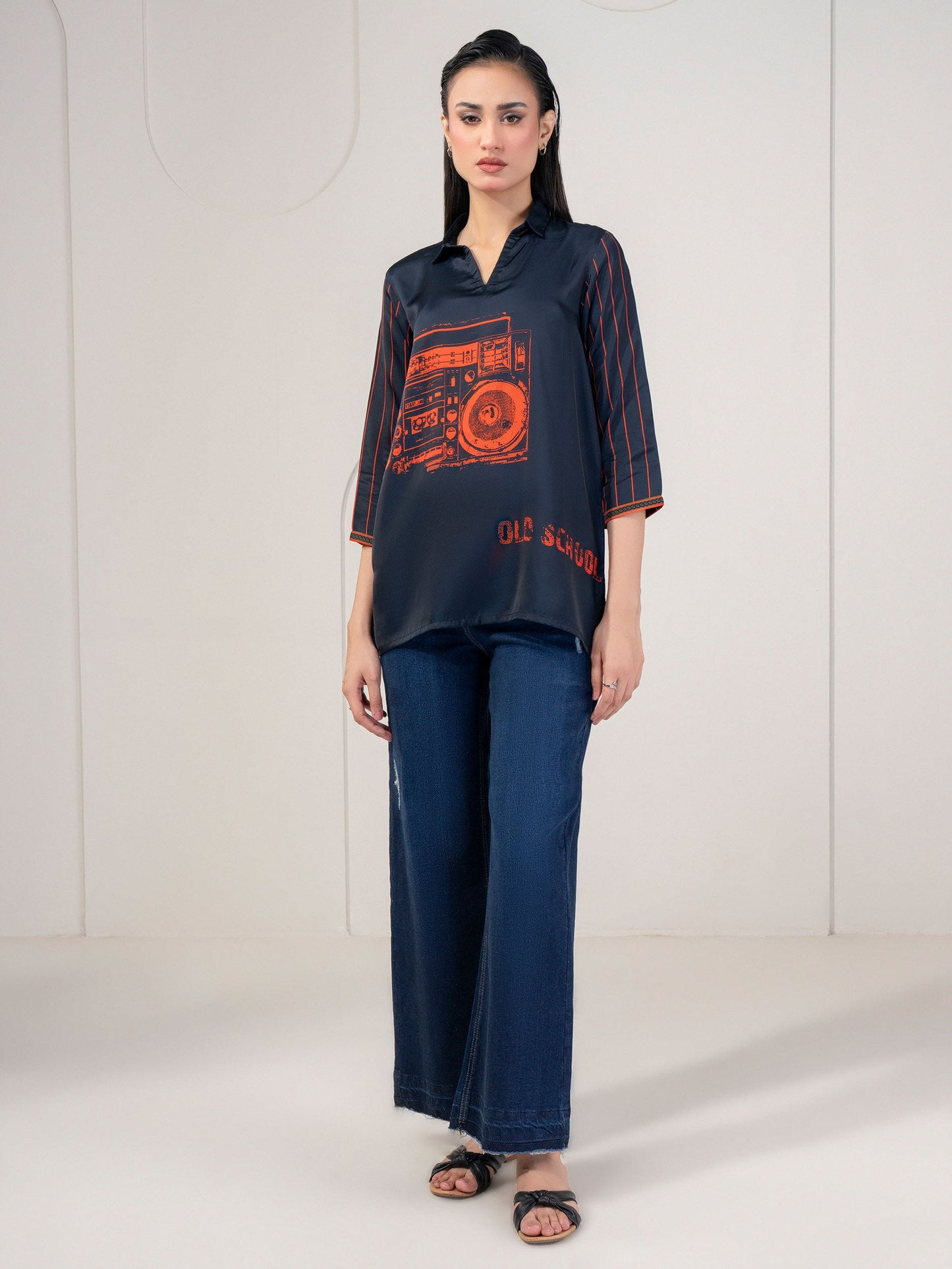 Printed Silk Top