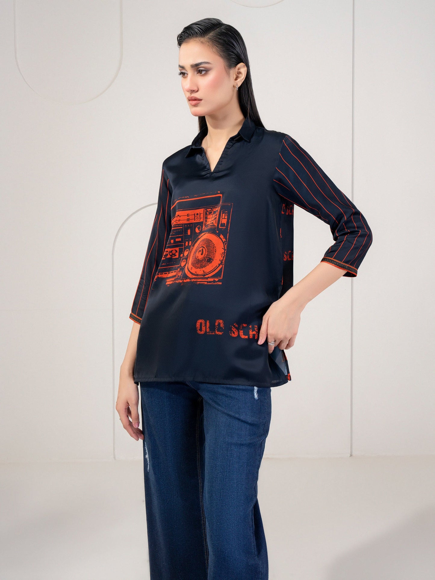 Printed Silk Top