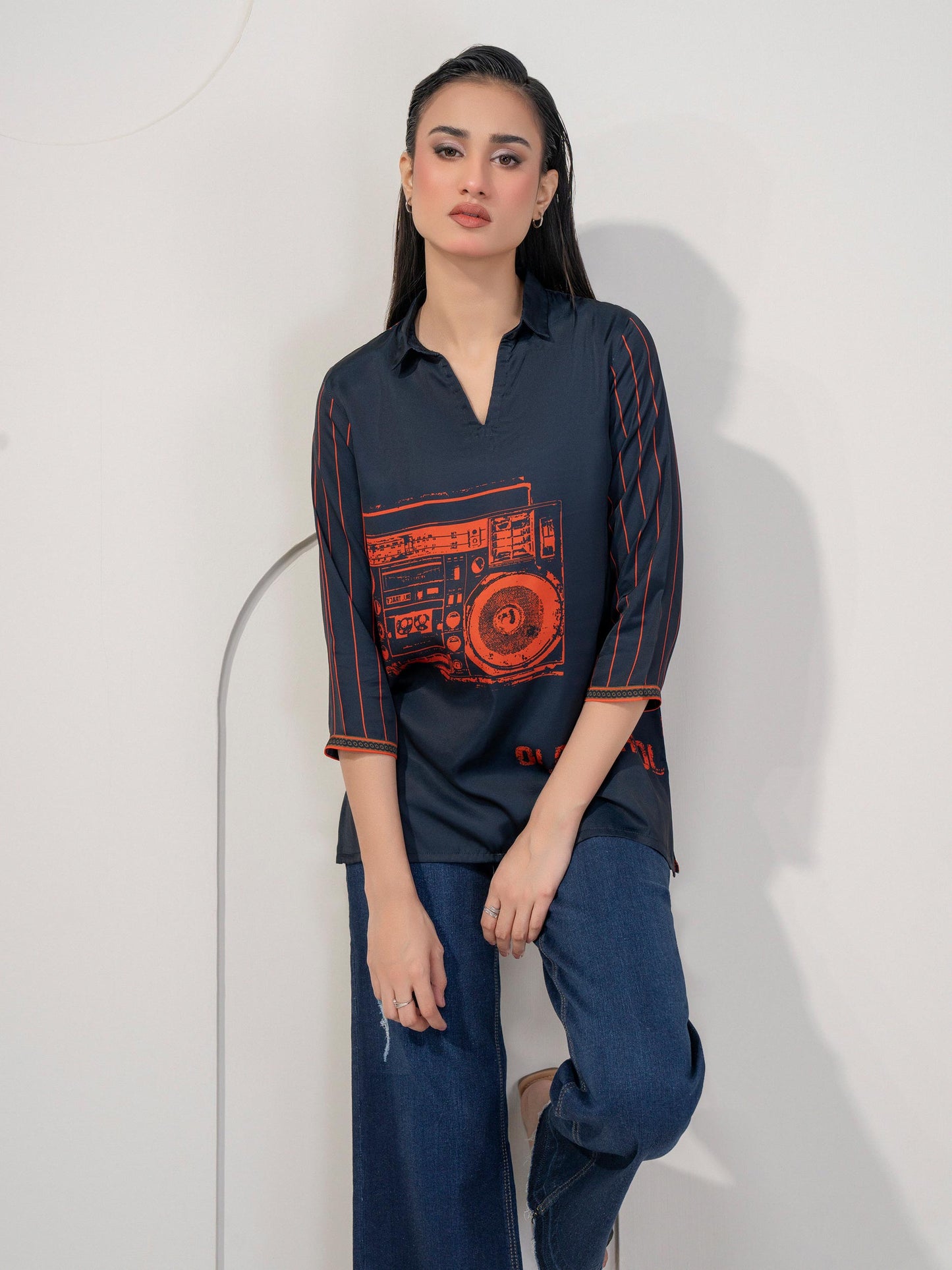 Printed Silk Top