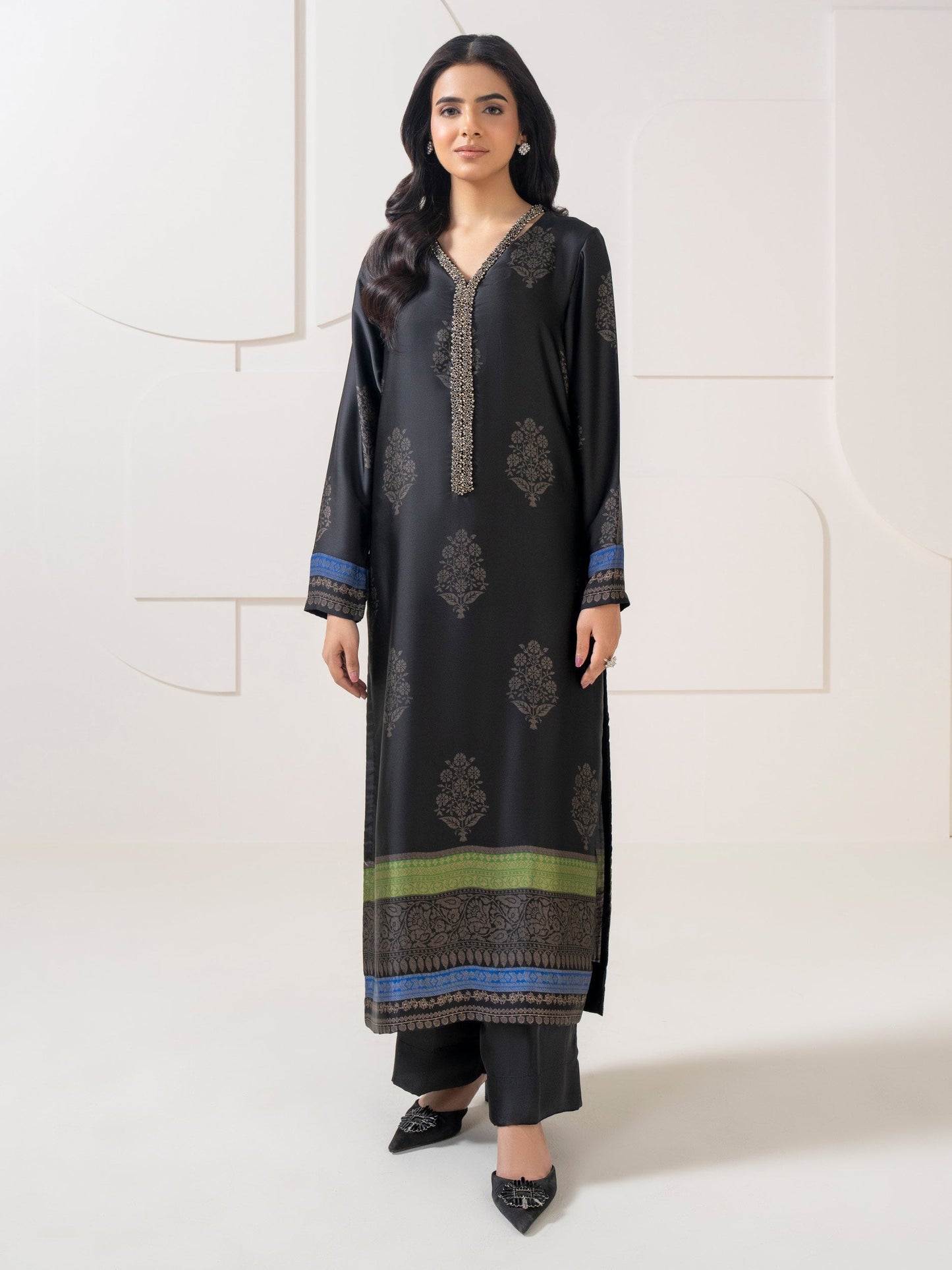 2 Piece Silk Suit-Embroidered (Pret)