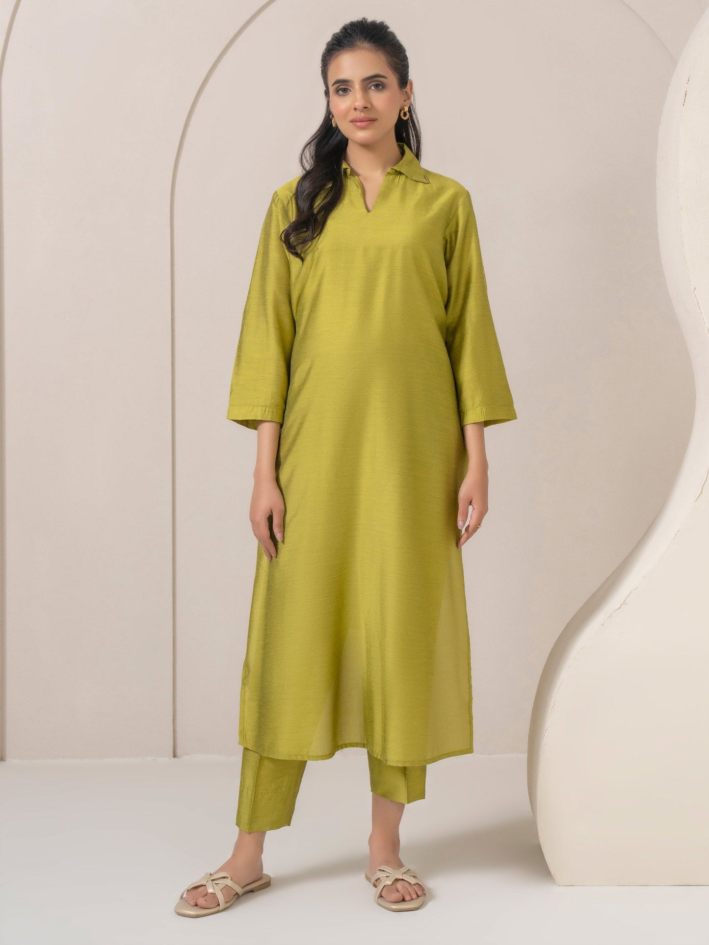 2 Piece Silk Suit-Dyed (Pret)