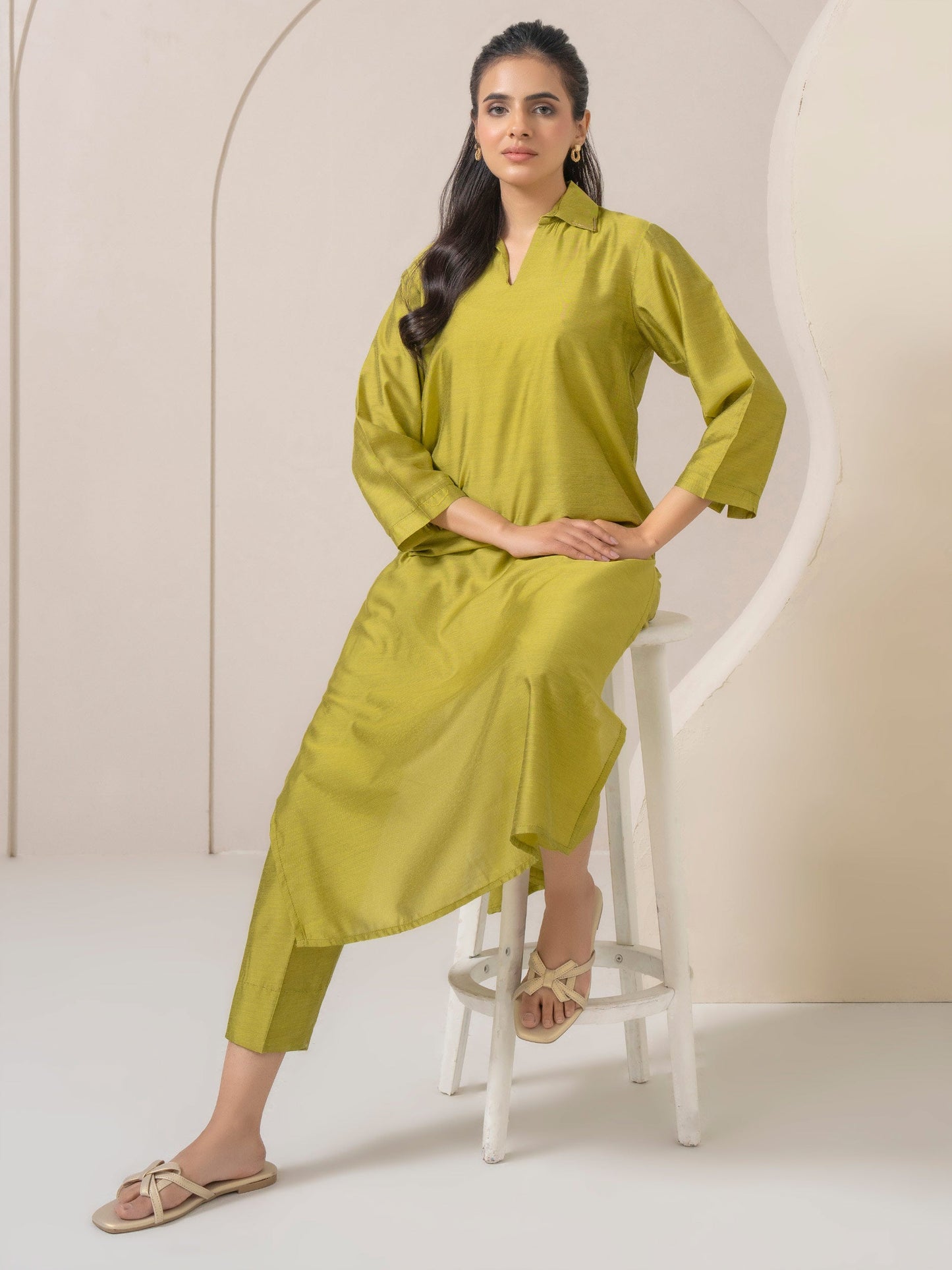 2 Piece Silk Suit-Dyed (Pret)