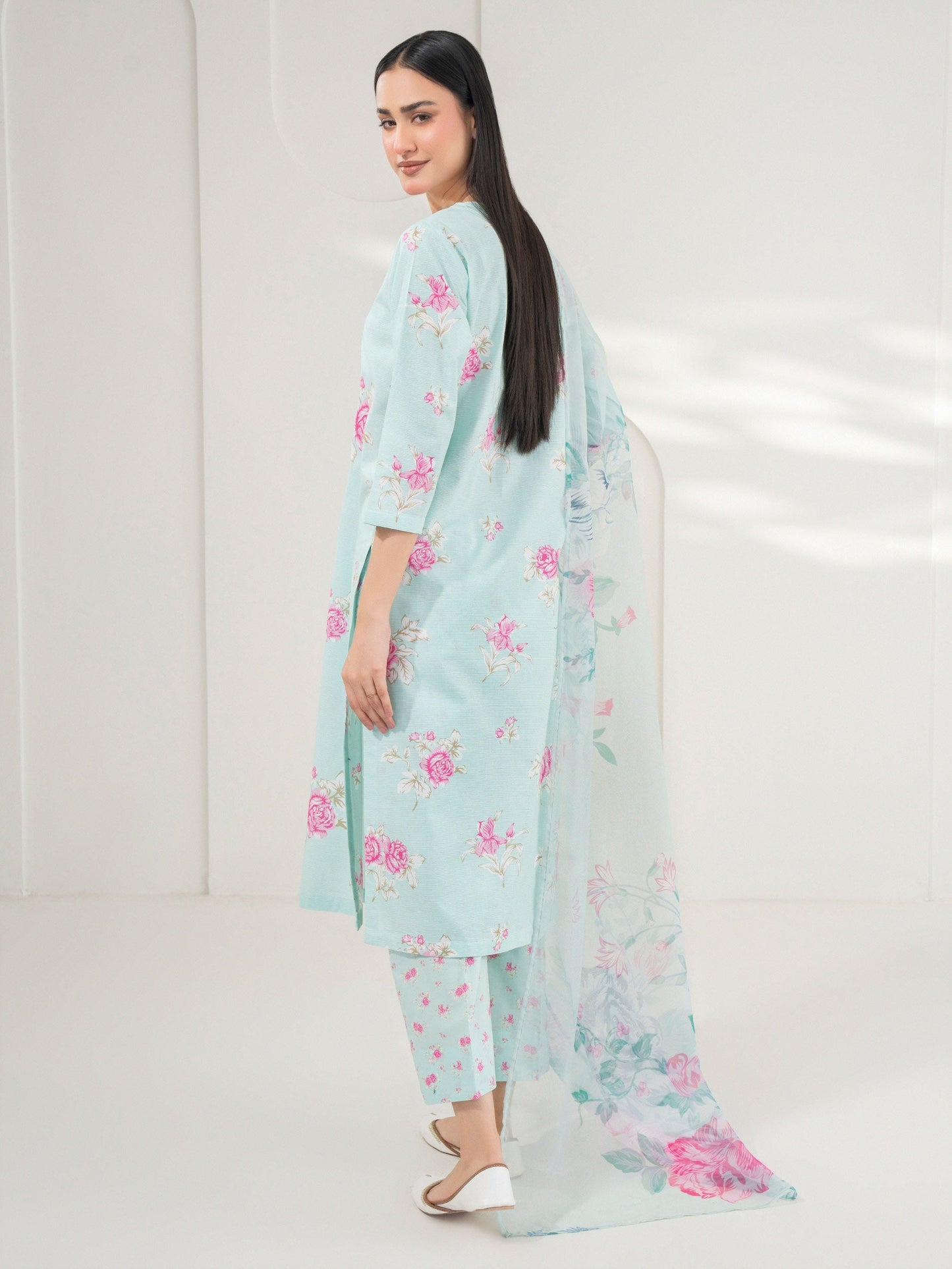 3 Piece Cambric Suit-Embroidered (Pret)