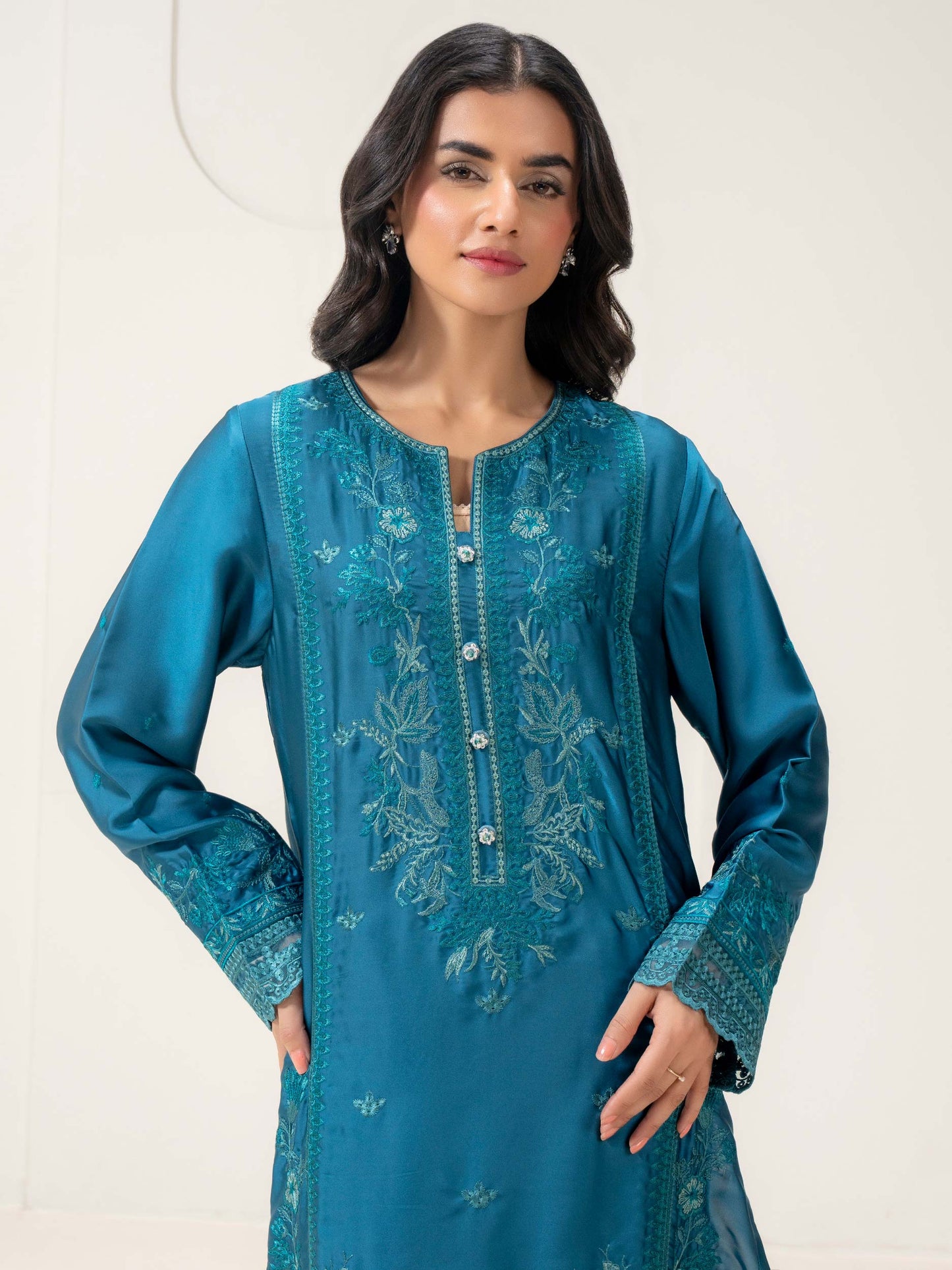 2 Piece Silk Suit-Embroidered (Pret)