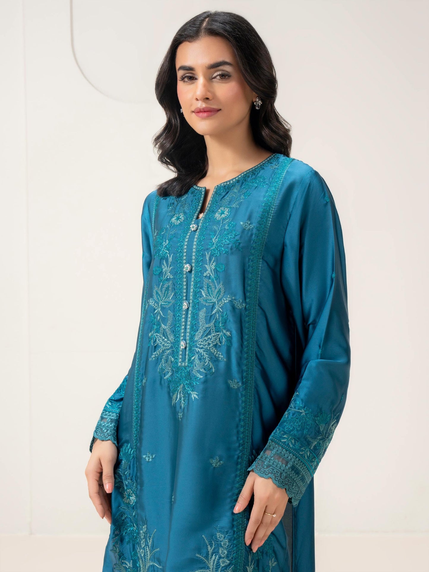 2 Piece Silk Suit-Embroidered (Pret)