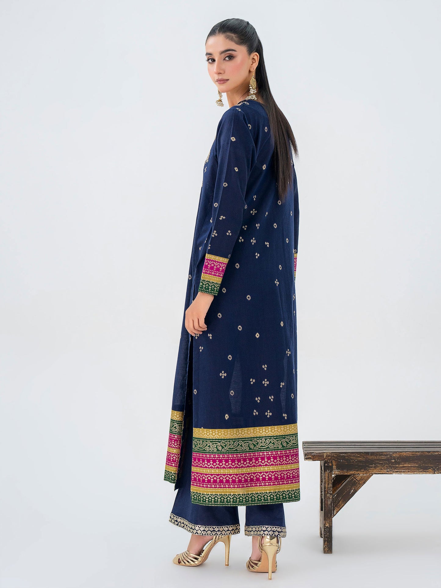 2 Piece Jacquard Suit-Embroidered (Pret)