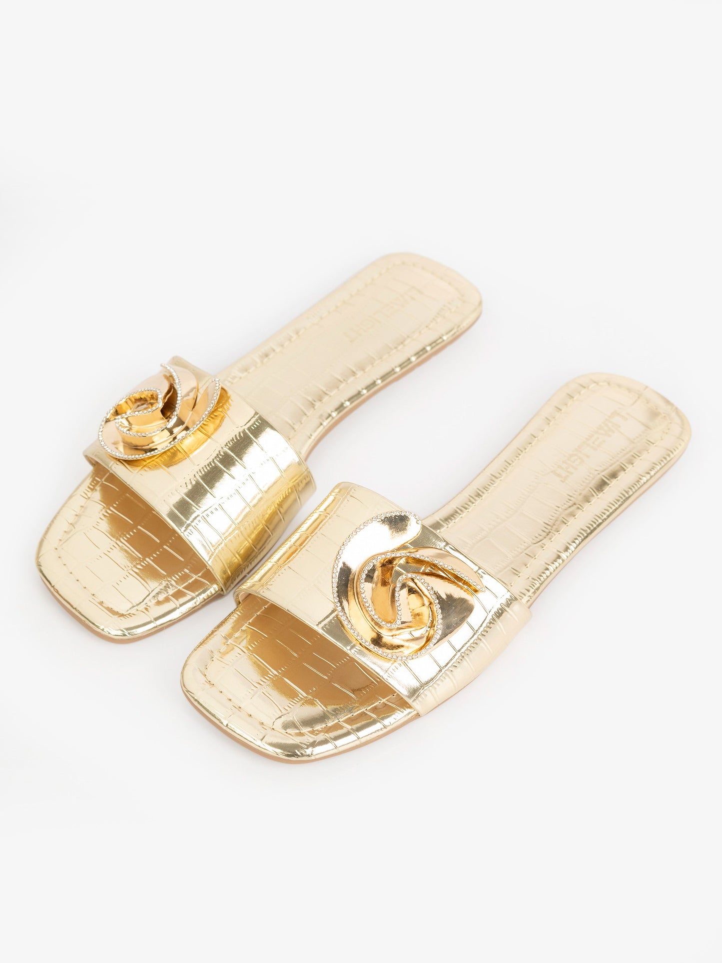 Croc-Textured Flats