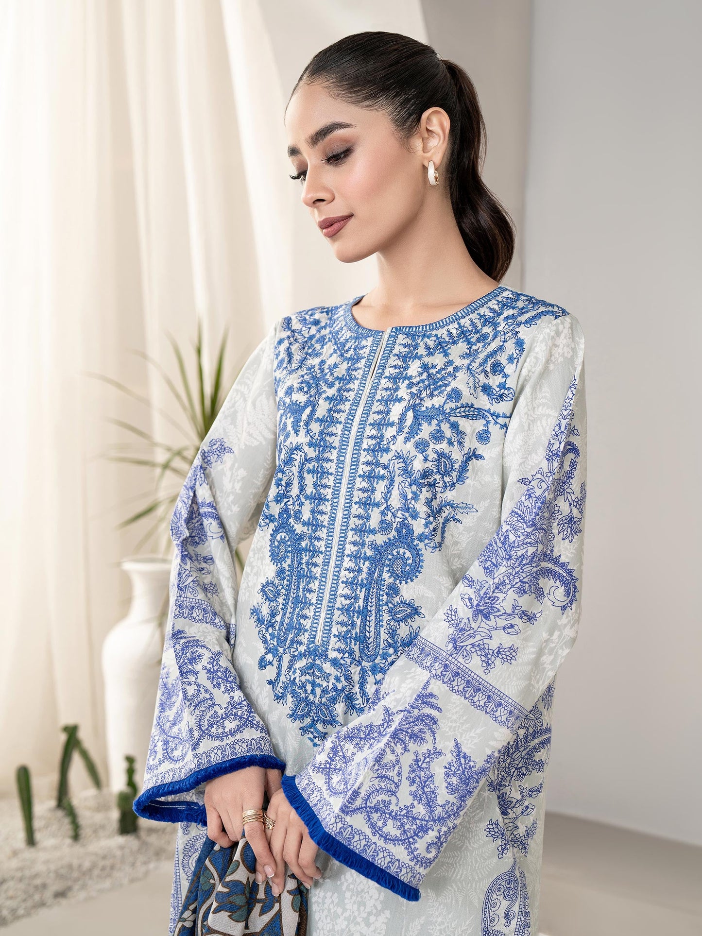 3 Piece Winter Cotton Suit-Embroidered(Unstitched)