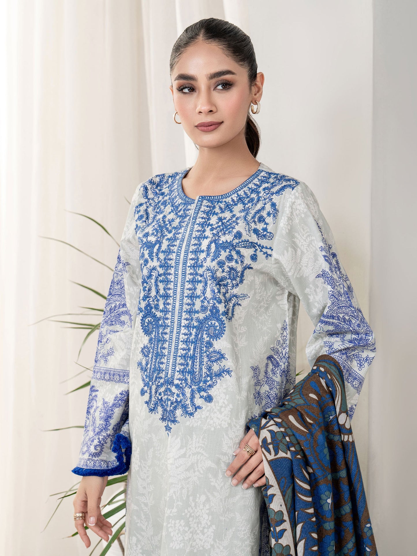 3 Piece Winter Cotton Suit-Embroidered(Unstitched)
