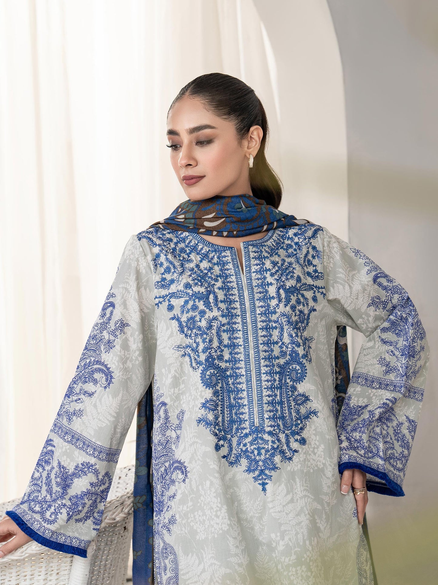 3 Piece Winter Cotton Suit-Embroidered(Unstitched)