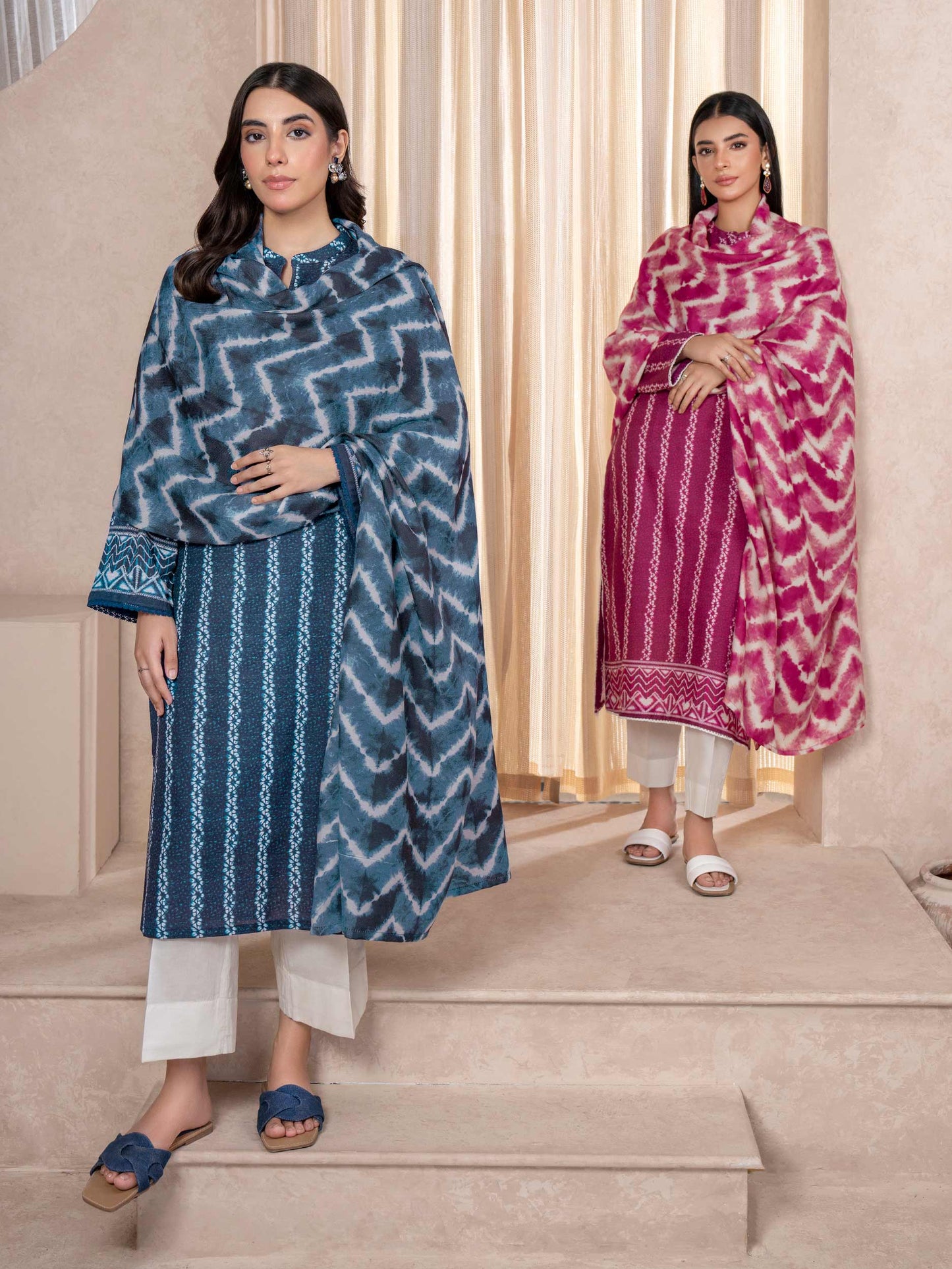 2 Piece Khaddar Suit-Printed (Unstitched)