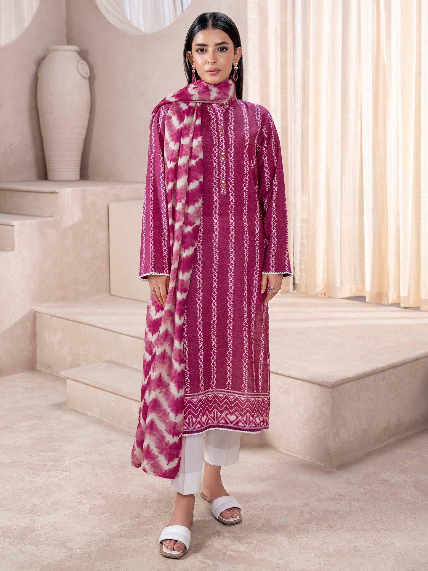 2 Piece Khaddar Suit-Printed (Unstitched)