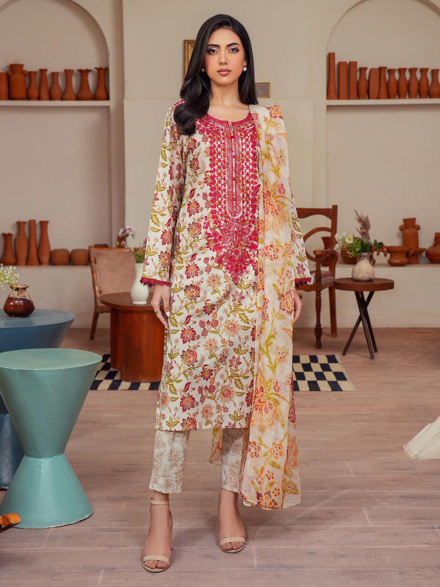 3 Piece Lawn Suit-Embroidered (Unstitched)