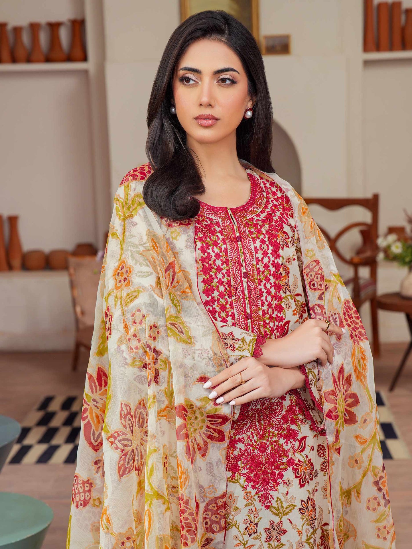 3 Piece Lawn Suit-Embroidered (Unstitched)