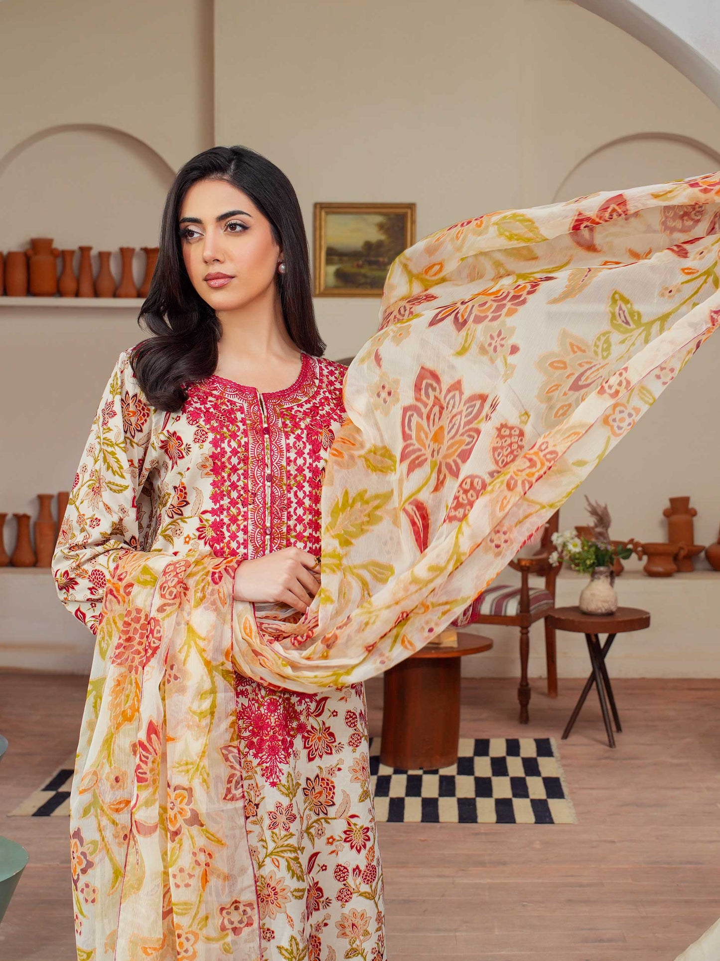 3 Piece Lawn Suit-Embroidered (Unstitched)