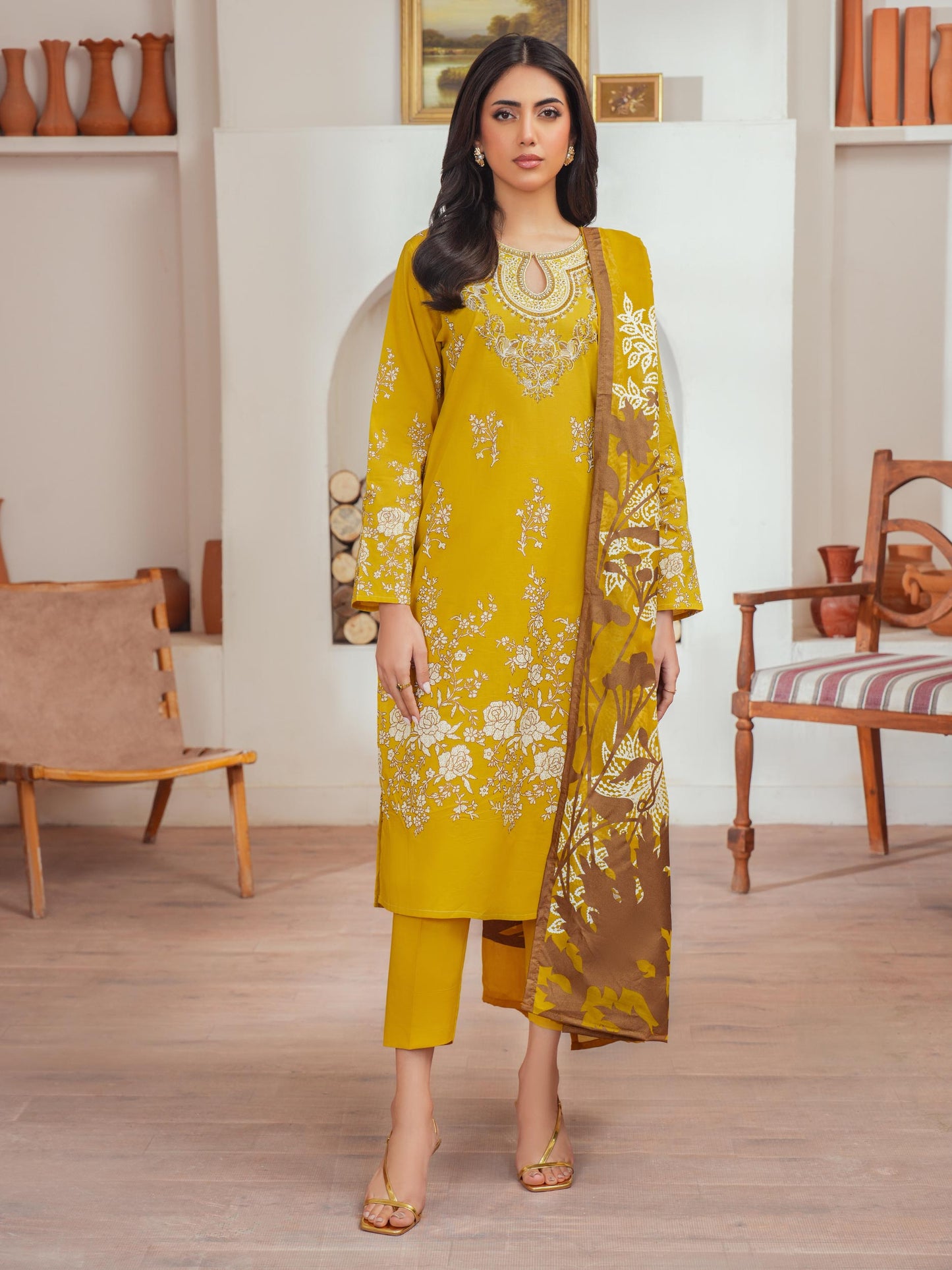 3 Piece Lawn Suit Embroidered (Unstitched)