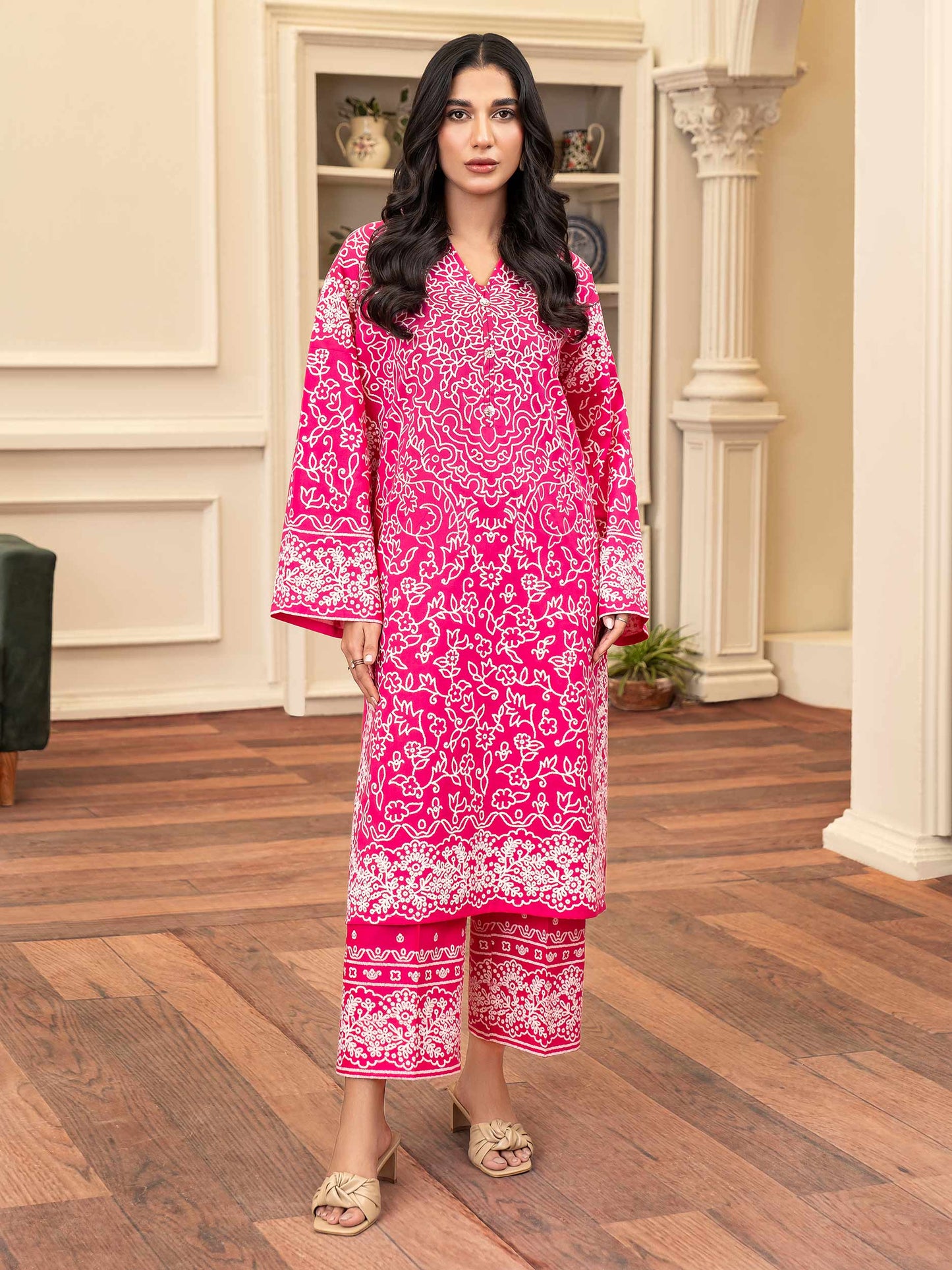2 Piece Khaddar Suit-Paste Print (Unstitched)