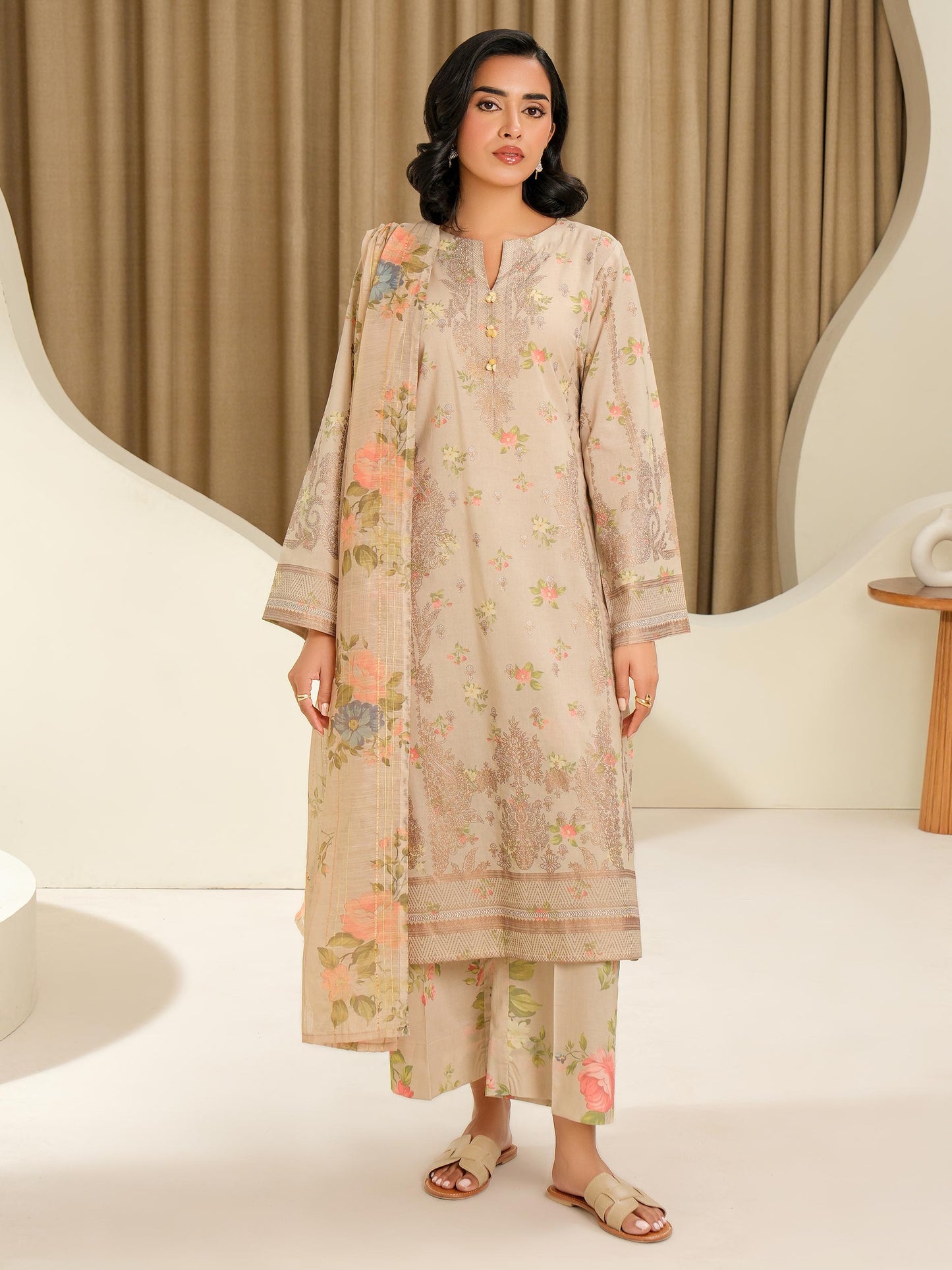 3 Piece Lawn Suit-Paste Print (Unstitched)
