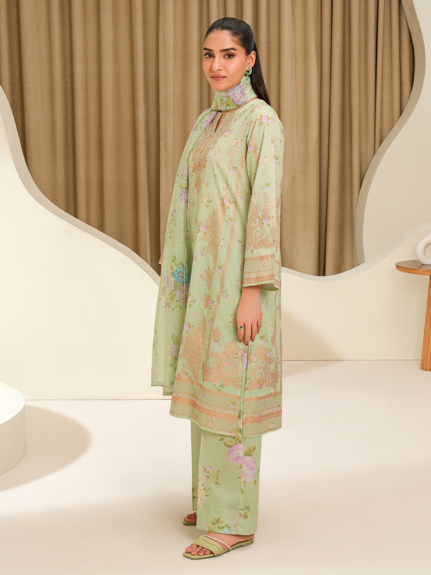 3 Piece Lawn Suit-Paste Print (Unstitched)