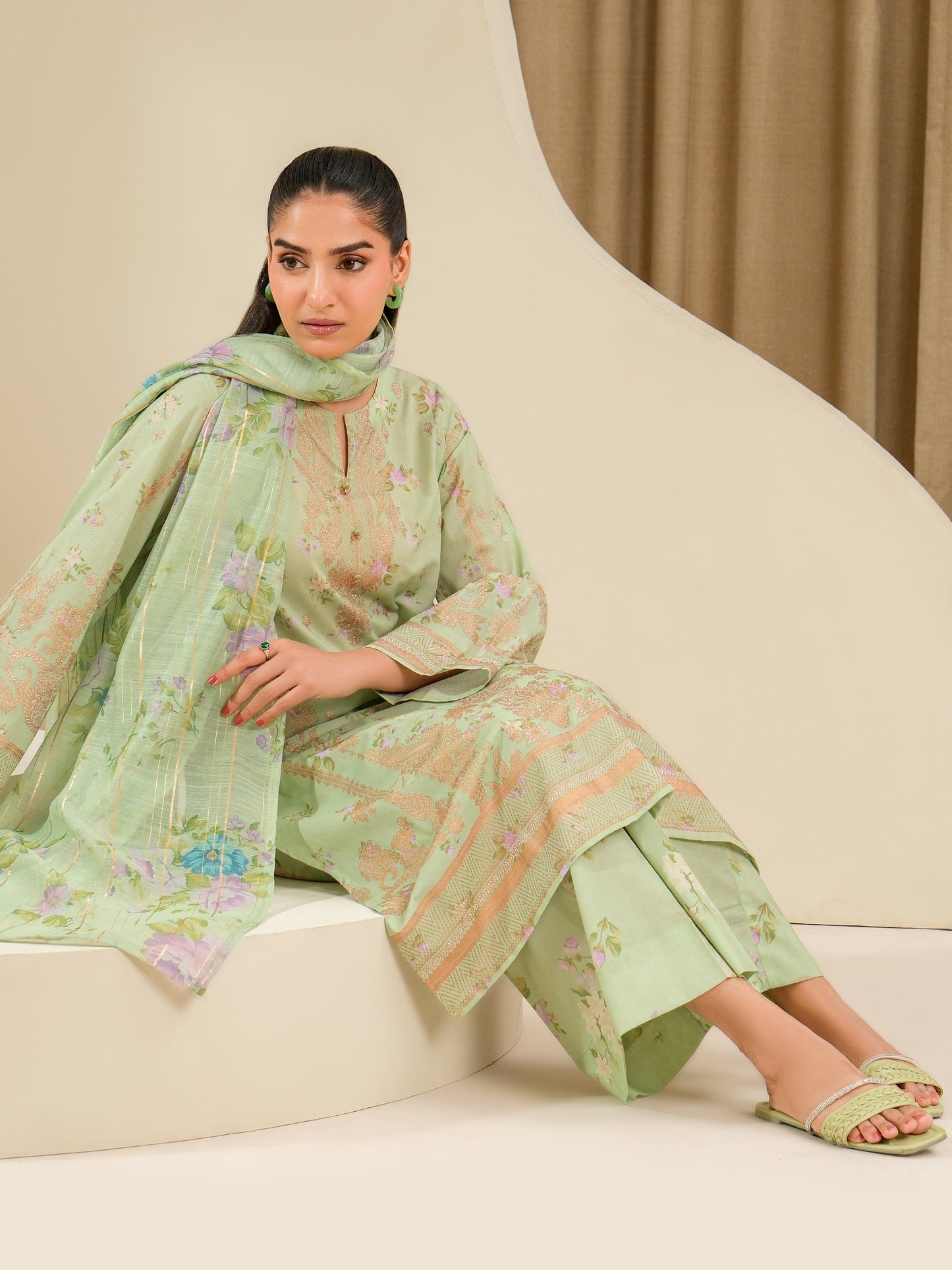 3 Piece Lawn Suit-Paste Print (Unstitched)