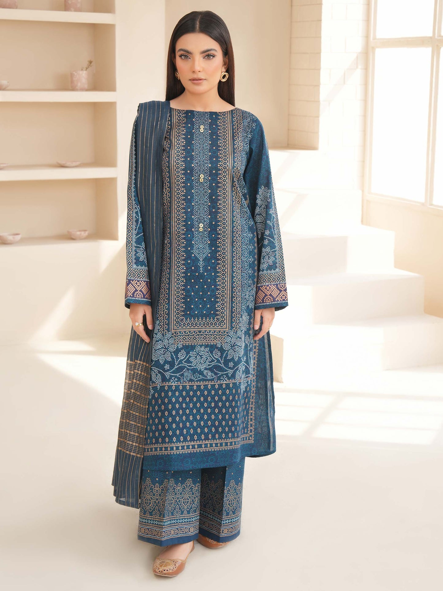 3 Piece Lawn Suit-Paste Print (Unstitched)