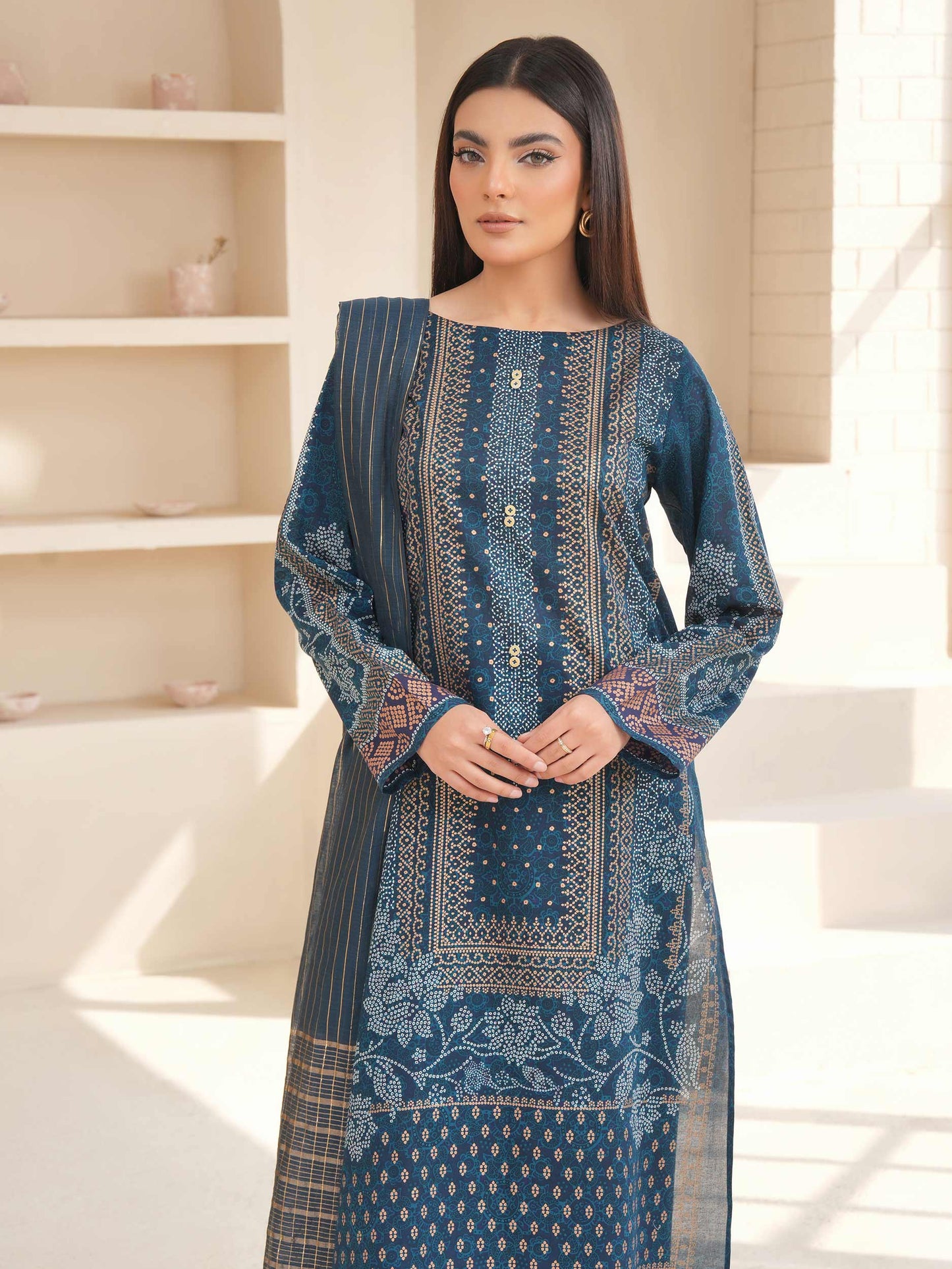 3 Piece Lawn Suit-Paste Print (Unstitched)