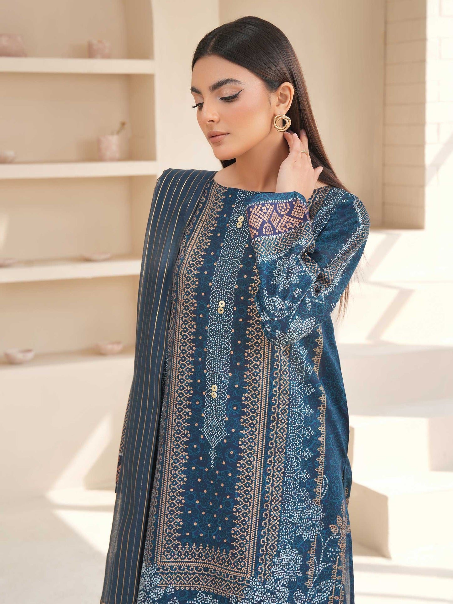 3 Piece Lawn Suit-Paste Print (Unstitched)