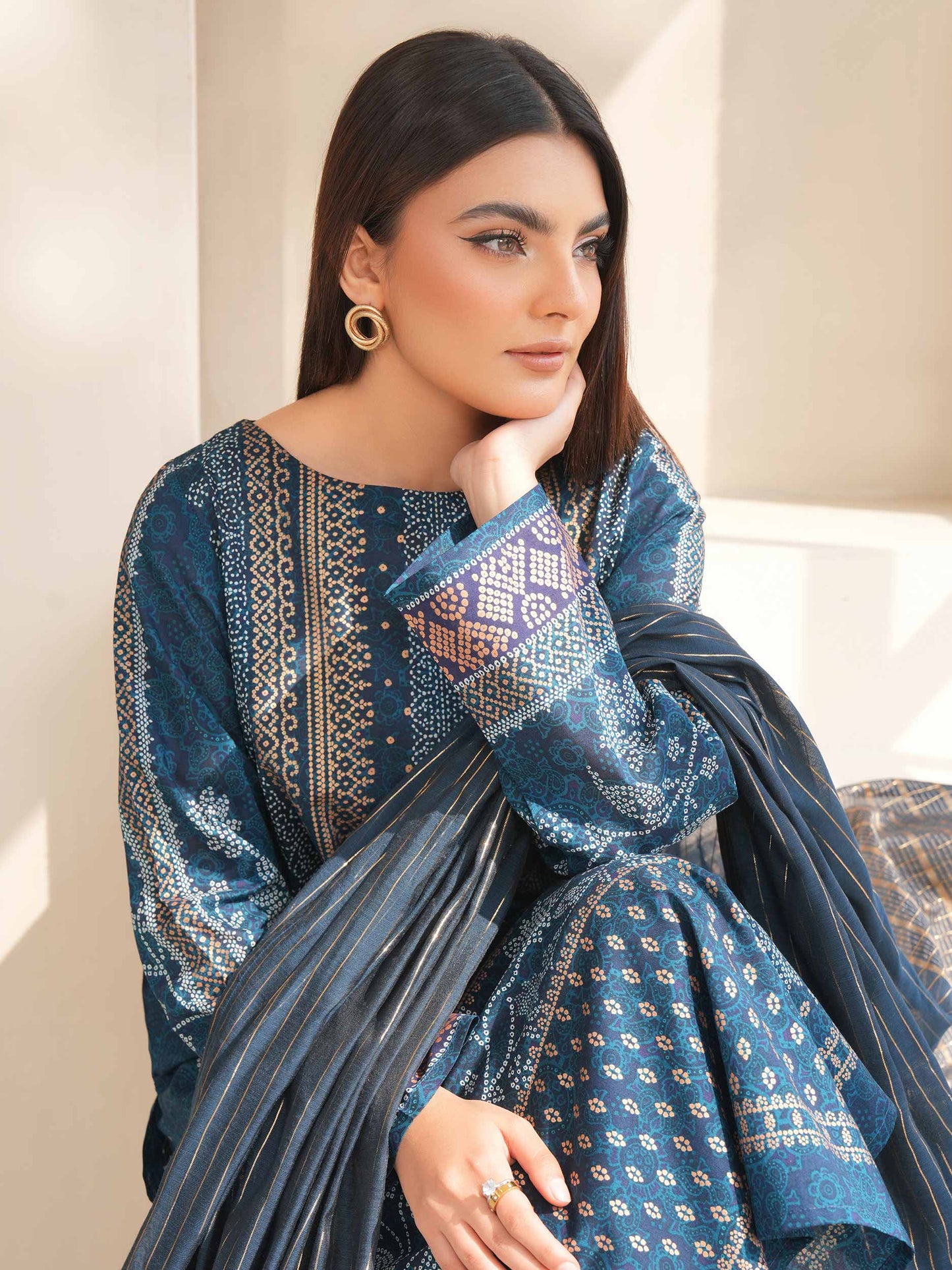 3 Piece Lawn Suit-Paste Print (Unstitched)