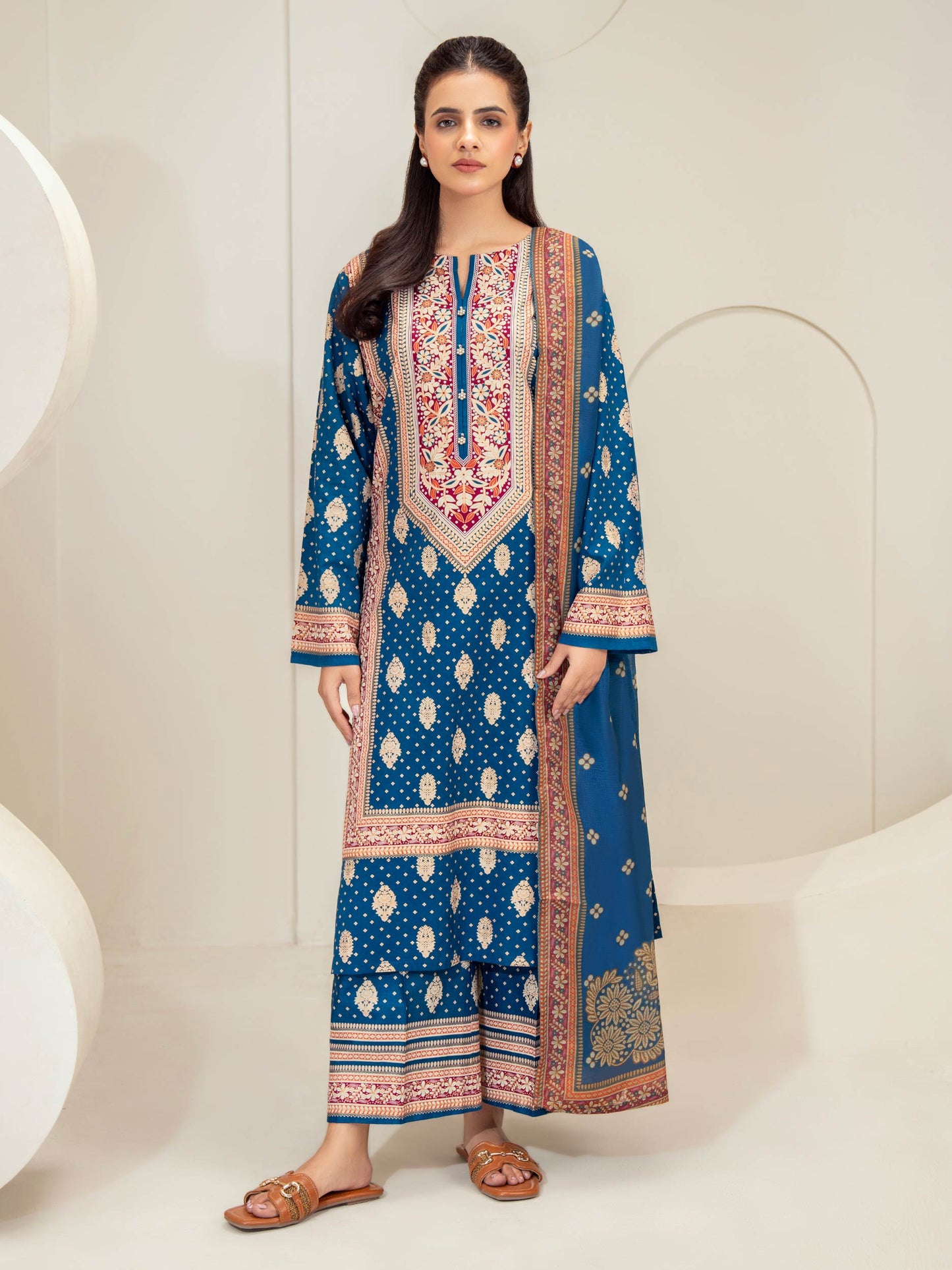 3 Piece Lawn Suit-Paste Print (Unstitched)
