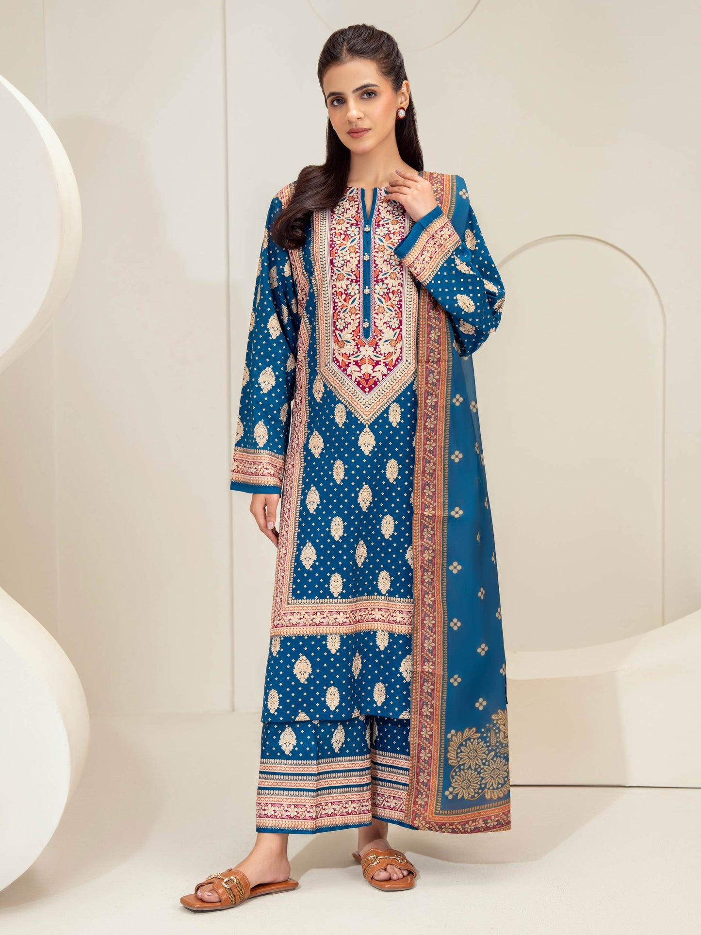 3 Piece Lawn Suit-Paste Print (Unstitched)