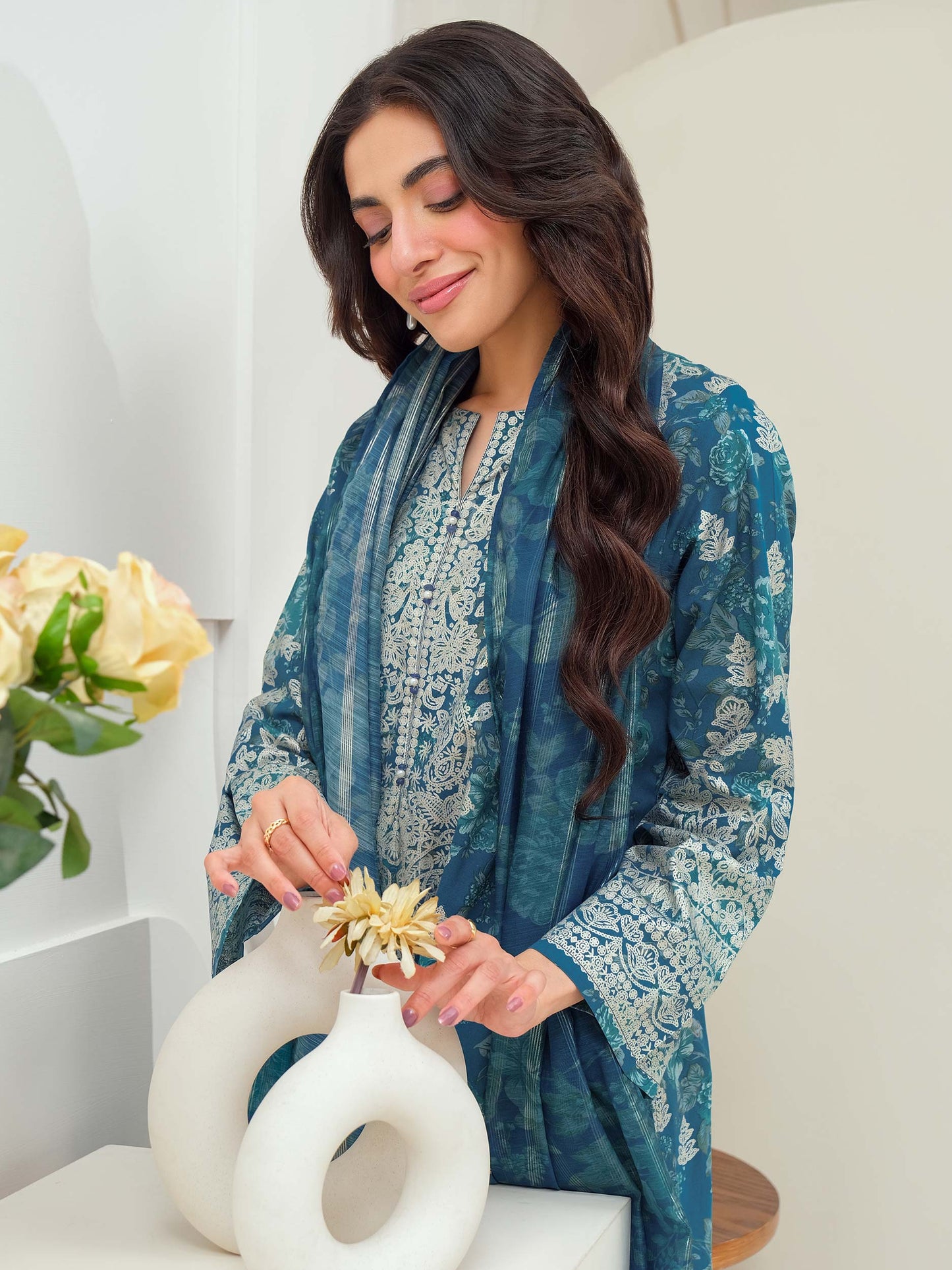 3 Piece Lawn Suit-Paste Print (Unstitched)