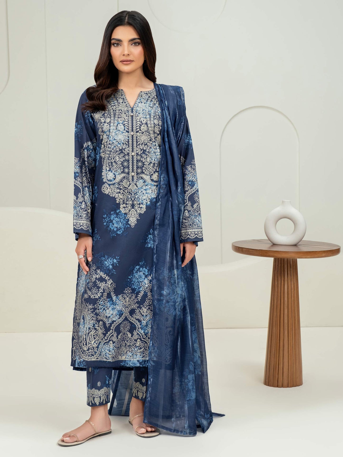 3 Piece Lawn Suit-Paste Print (Unstitched)