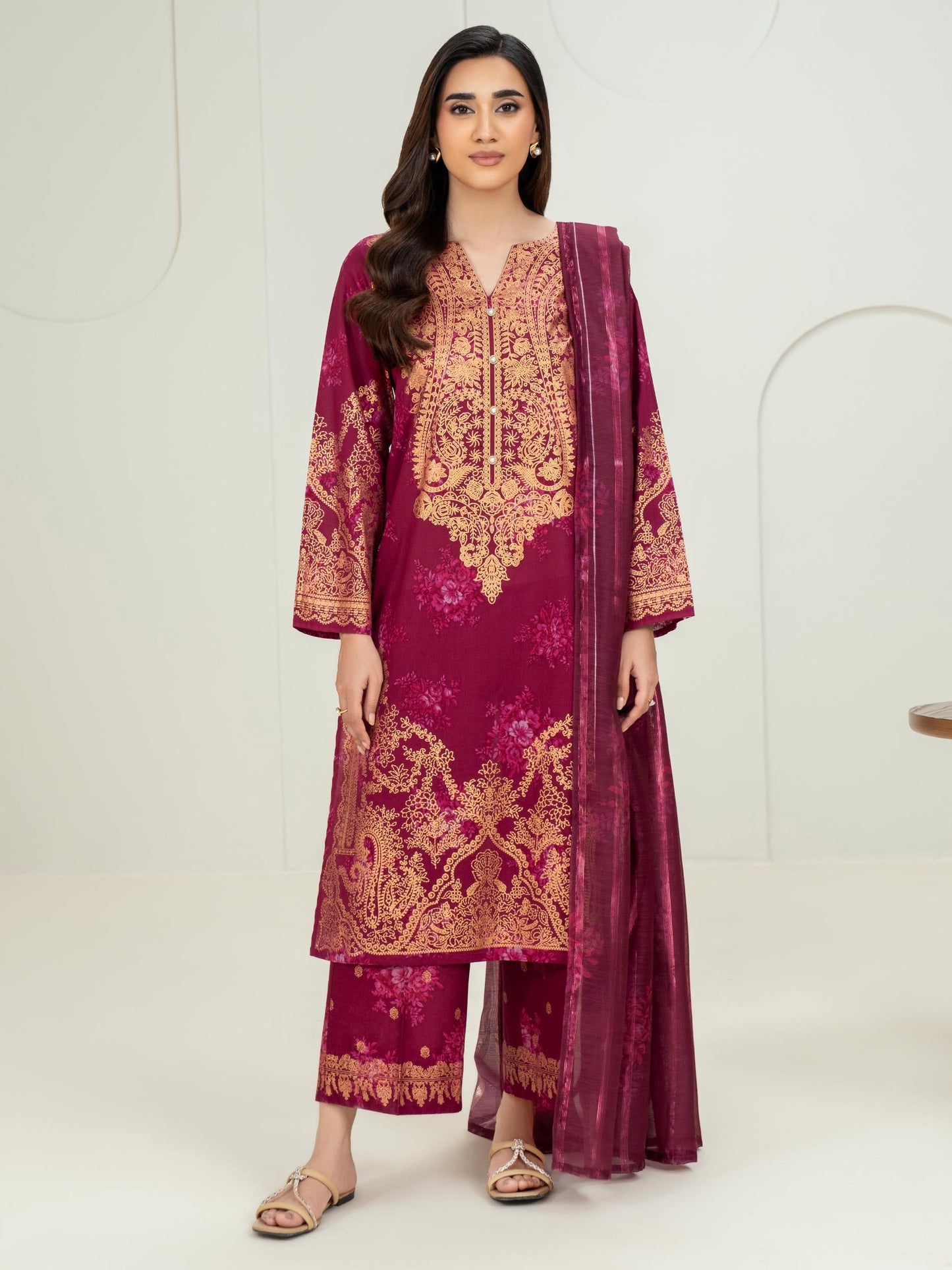 3 Piece Lawn Suit-Paste Print (Unstitched)