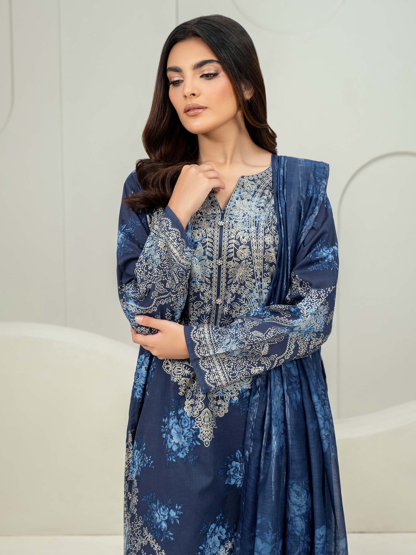 3 Piece Lawn Suit-Paste Print (Unstitched)