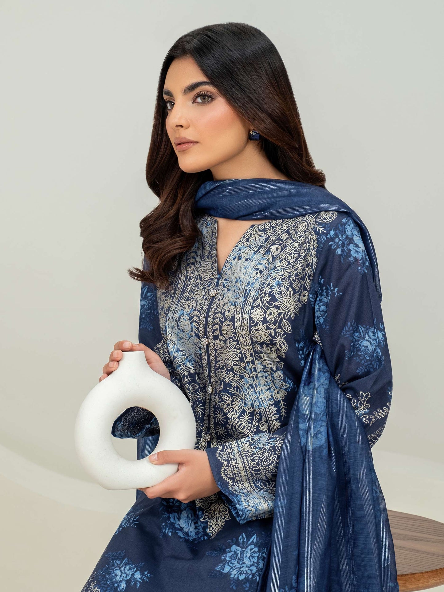3 Piece Lawn Suit-Paste Print (Unstitched)
