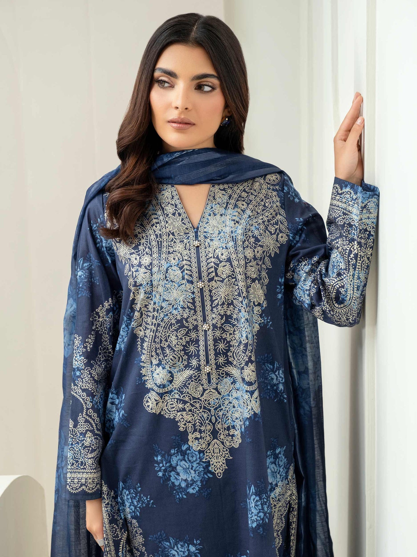 3 Piece Lawn Suit-Paste Print (Unstitched)