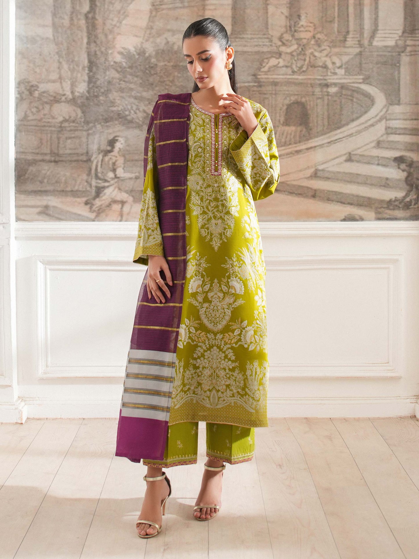 3 Piece Lawn Suit-Embroidered (Unstitched)
