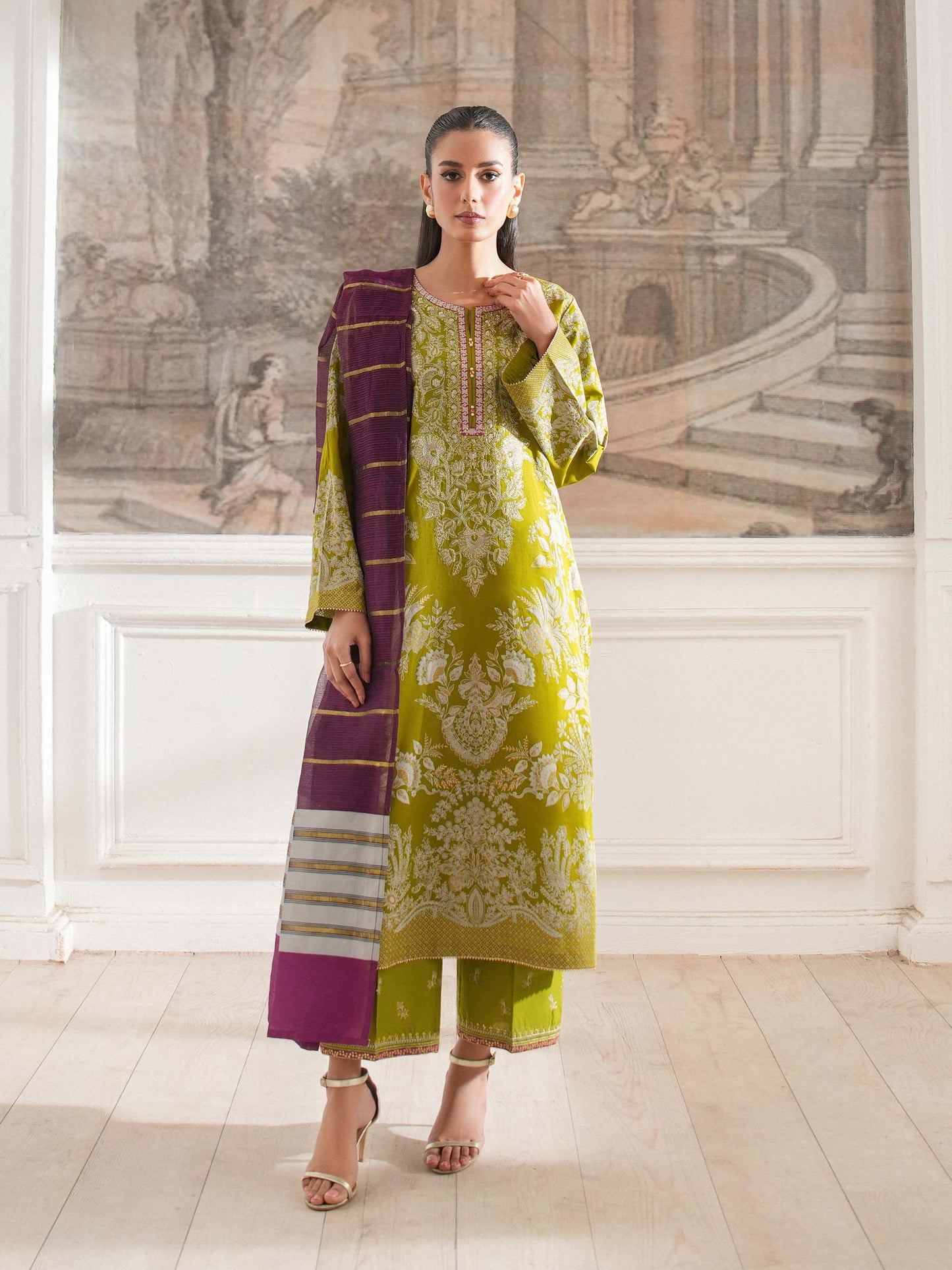3 Piece Lawn Suit-Embroidered (Unstitched)