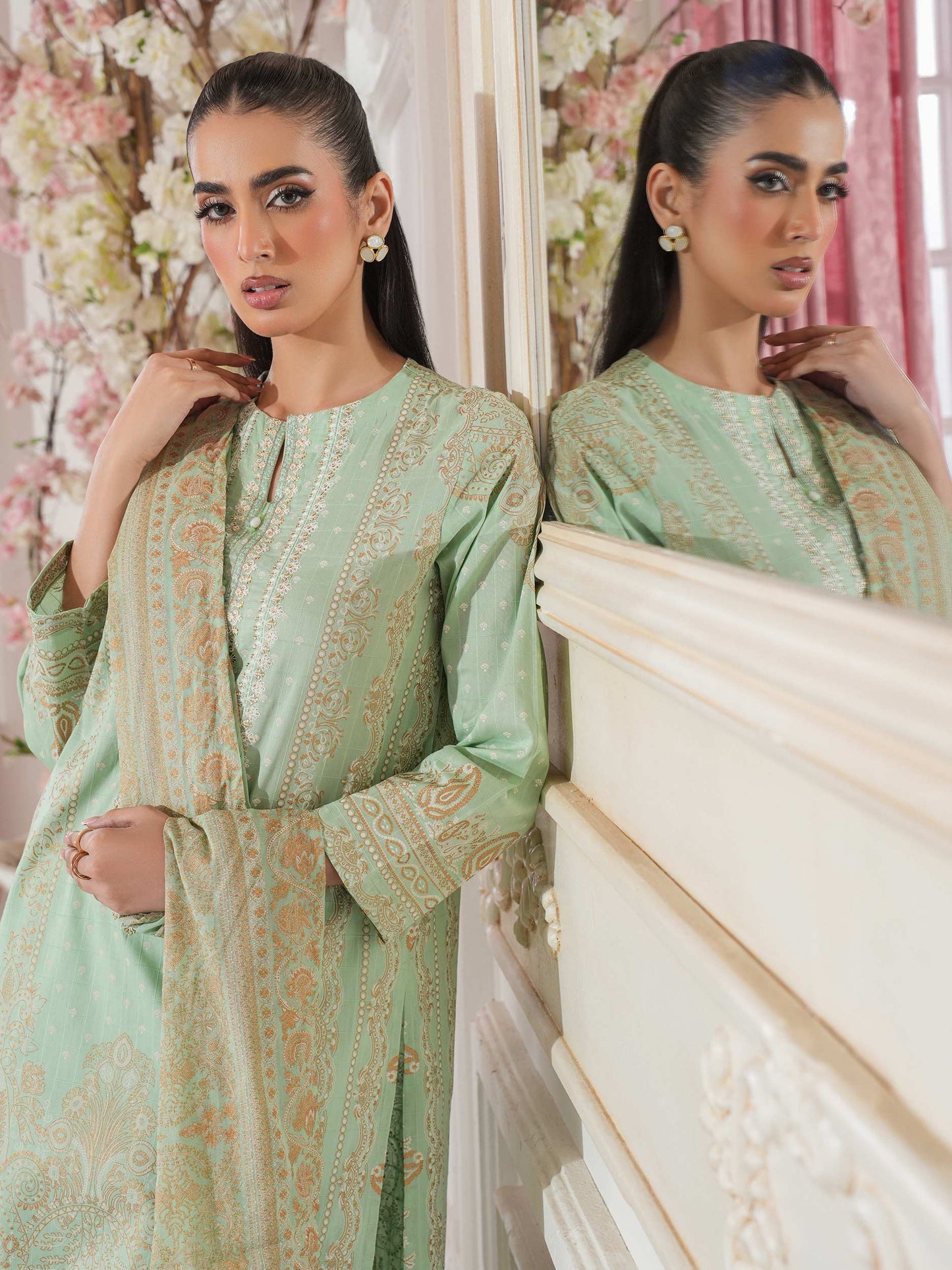 3 Piece Lawn Suit Embroidered (Unstitched)