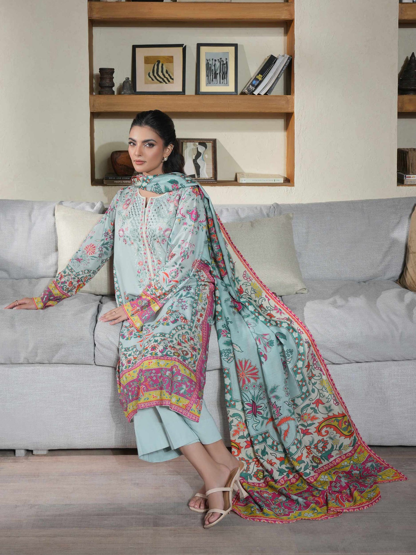 3 Piece Lawn Suit-Embroidered (Unstitched)